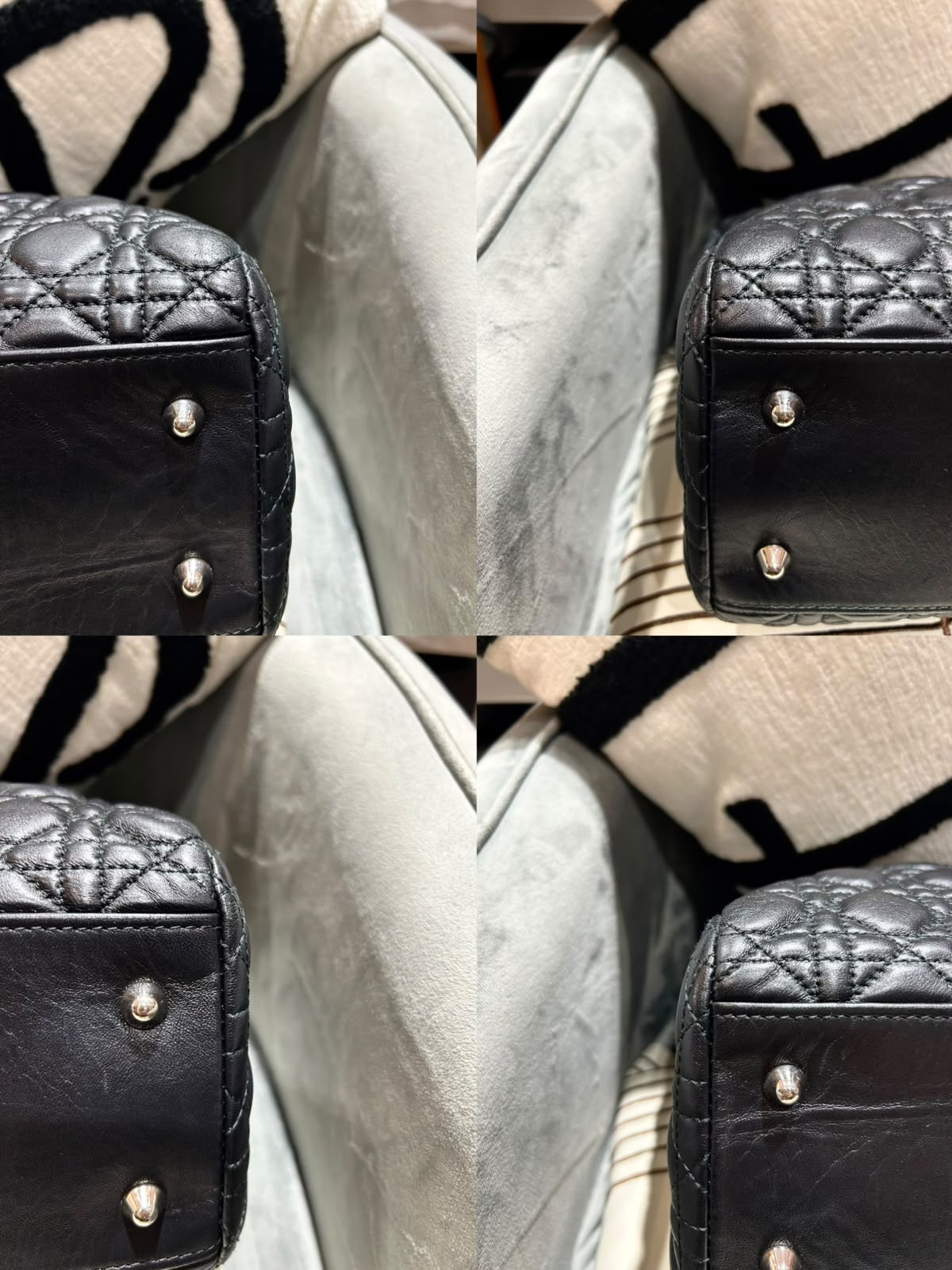 DIOR Calfskin Soft Shopping 9x7 Tote Bag Black 100%Authentic, 95%New ✅Dust bag