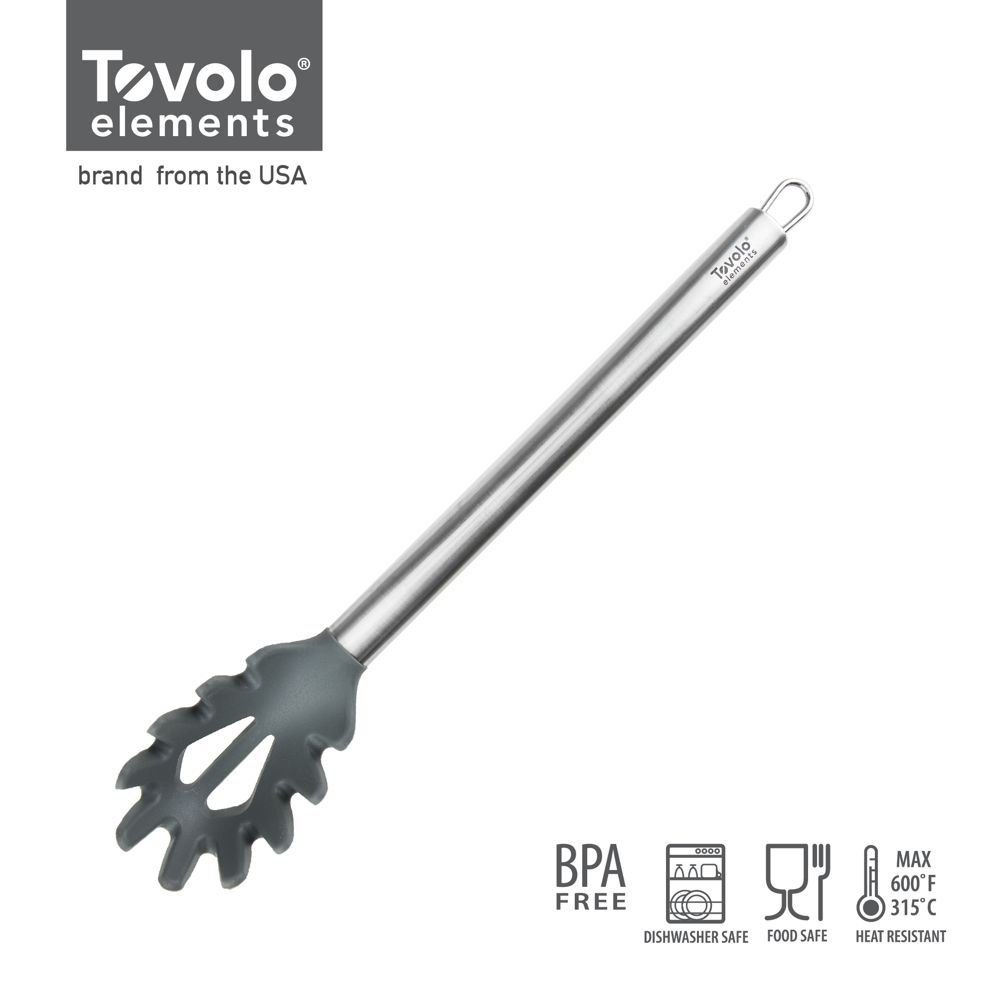 TOVOLO - 可掛式不銹鋼柄意粉抓 ｜Pasta Claw