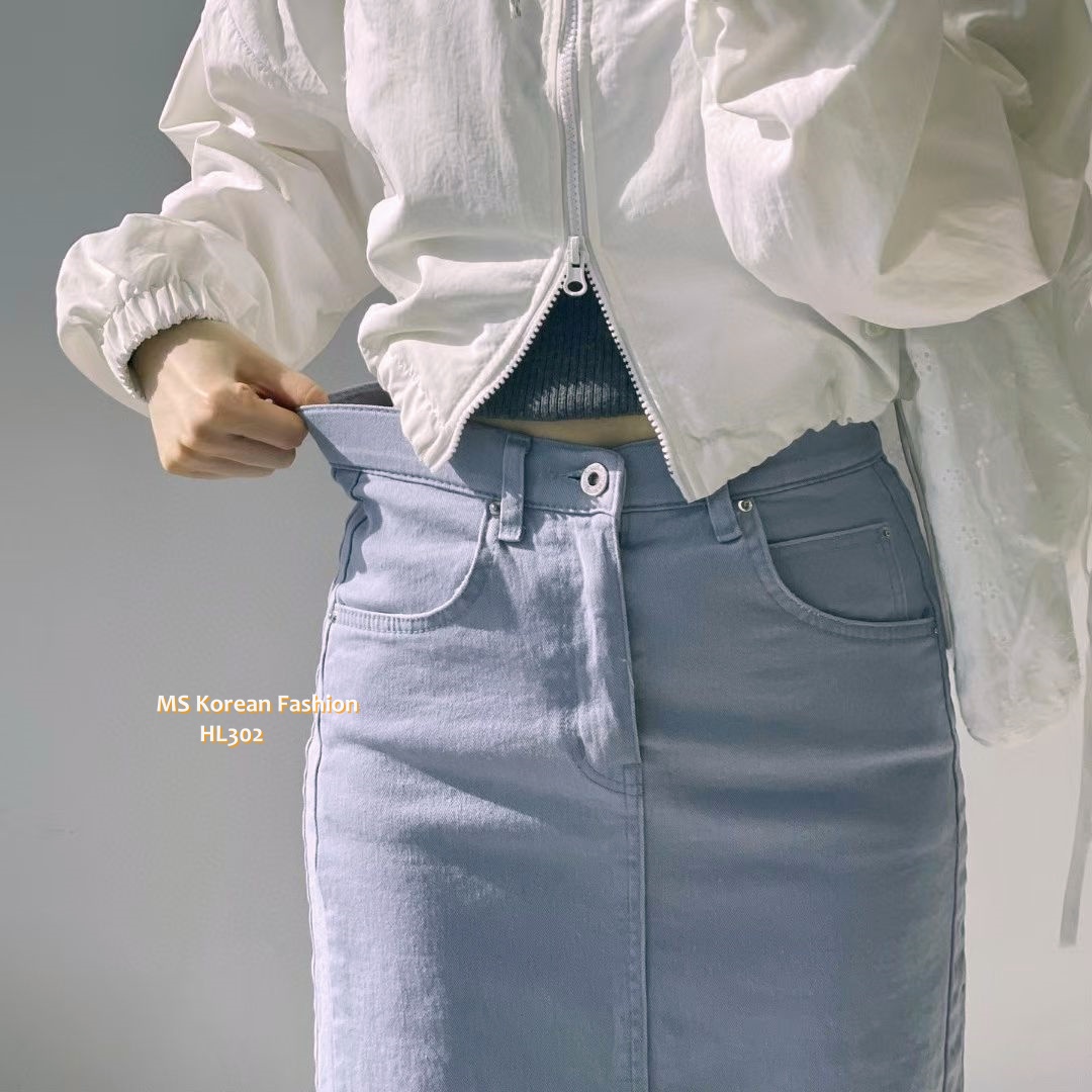 HL302 韓國🌼Howluk彈力棉後開叉半裙