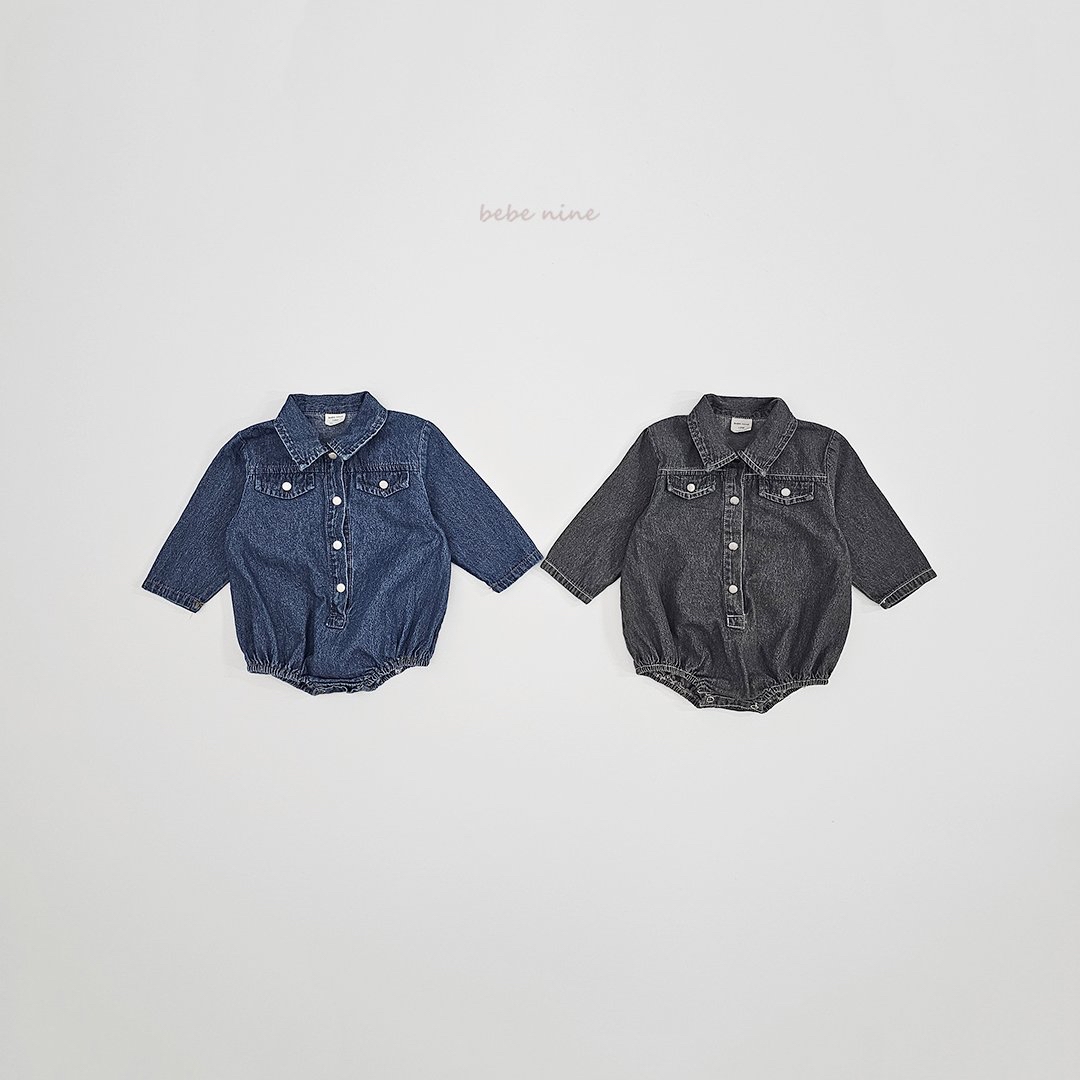 🌸預訂 韓國直送🌸🇰🇷Bebenine兩色牛仔恤衫長袖包屁衣