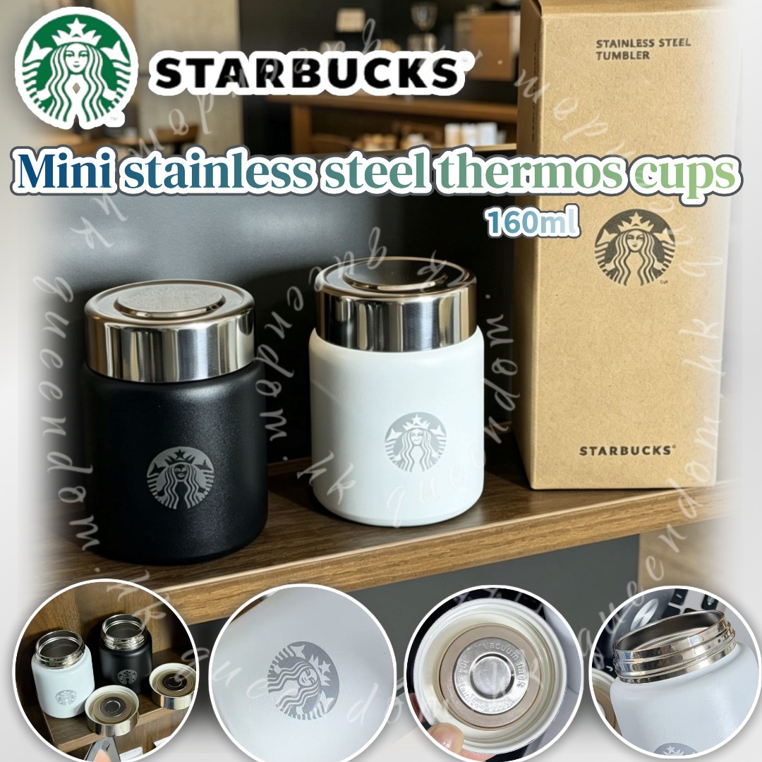 STARBUCKS Mini stainless steel thermos cups 不鏽鋼保溫杯𝟭𝟲𝟬𝗺𝗹（1套2件）