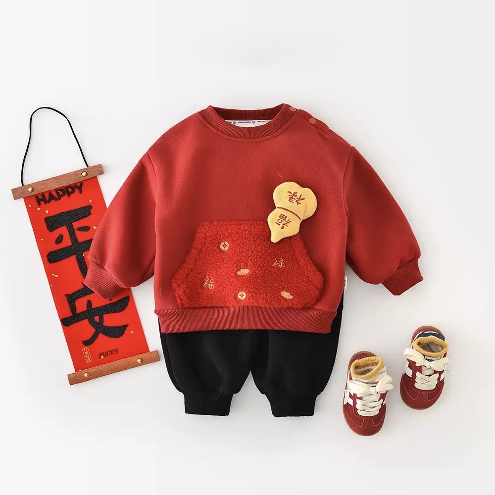 🧨新年款預訂🧨福祿加絨毛絨口袋衛衣