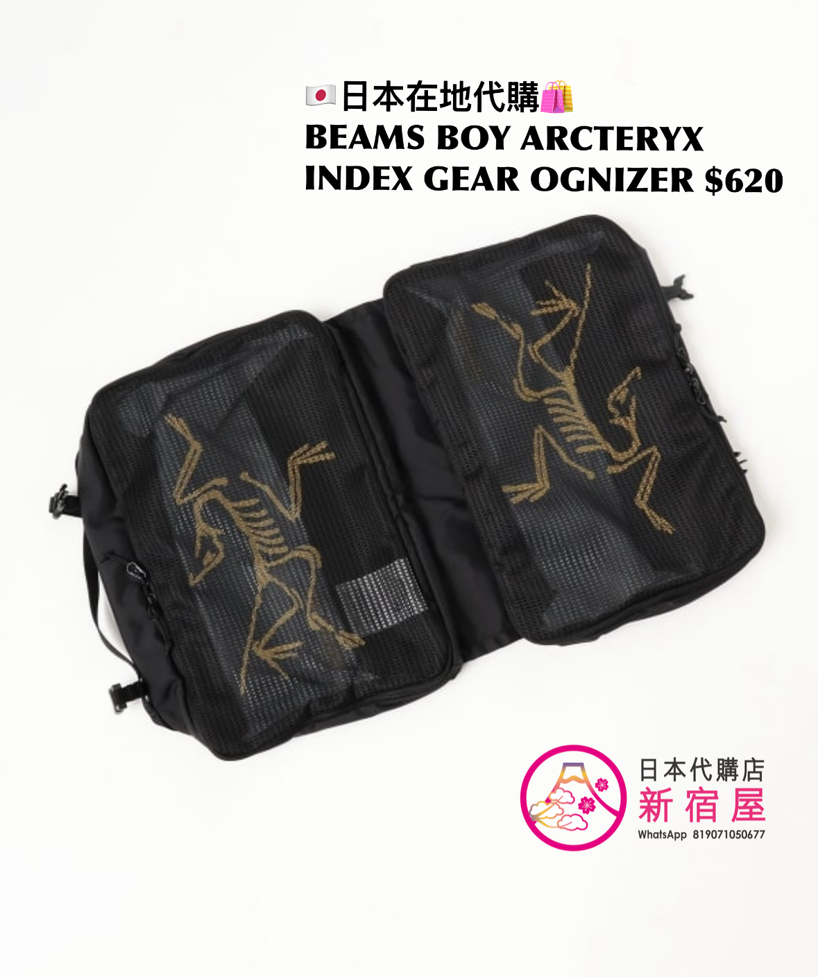 BEAMS BOY ARCTERYX INDEX GEAR ORAGANIZER