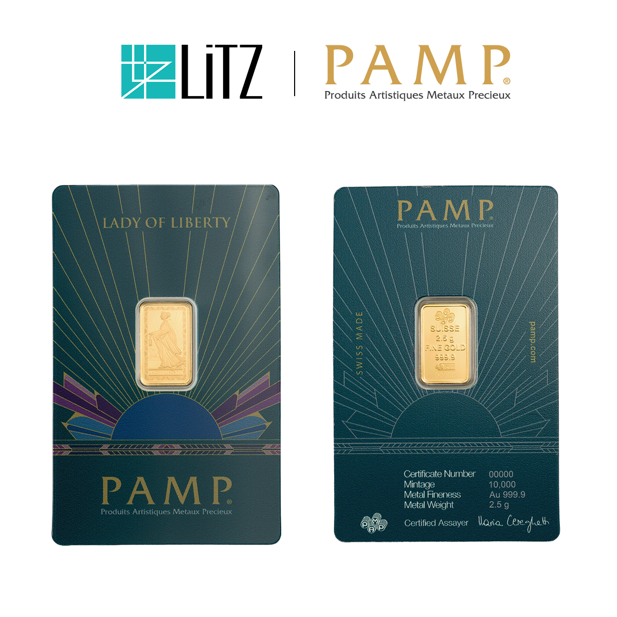 [2.5 gram] LITZ PAMP Suisse Lady of Liberty Limited Edition Gold Bar (999.9) PG073