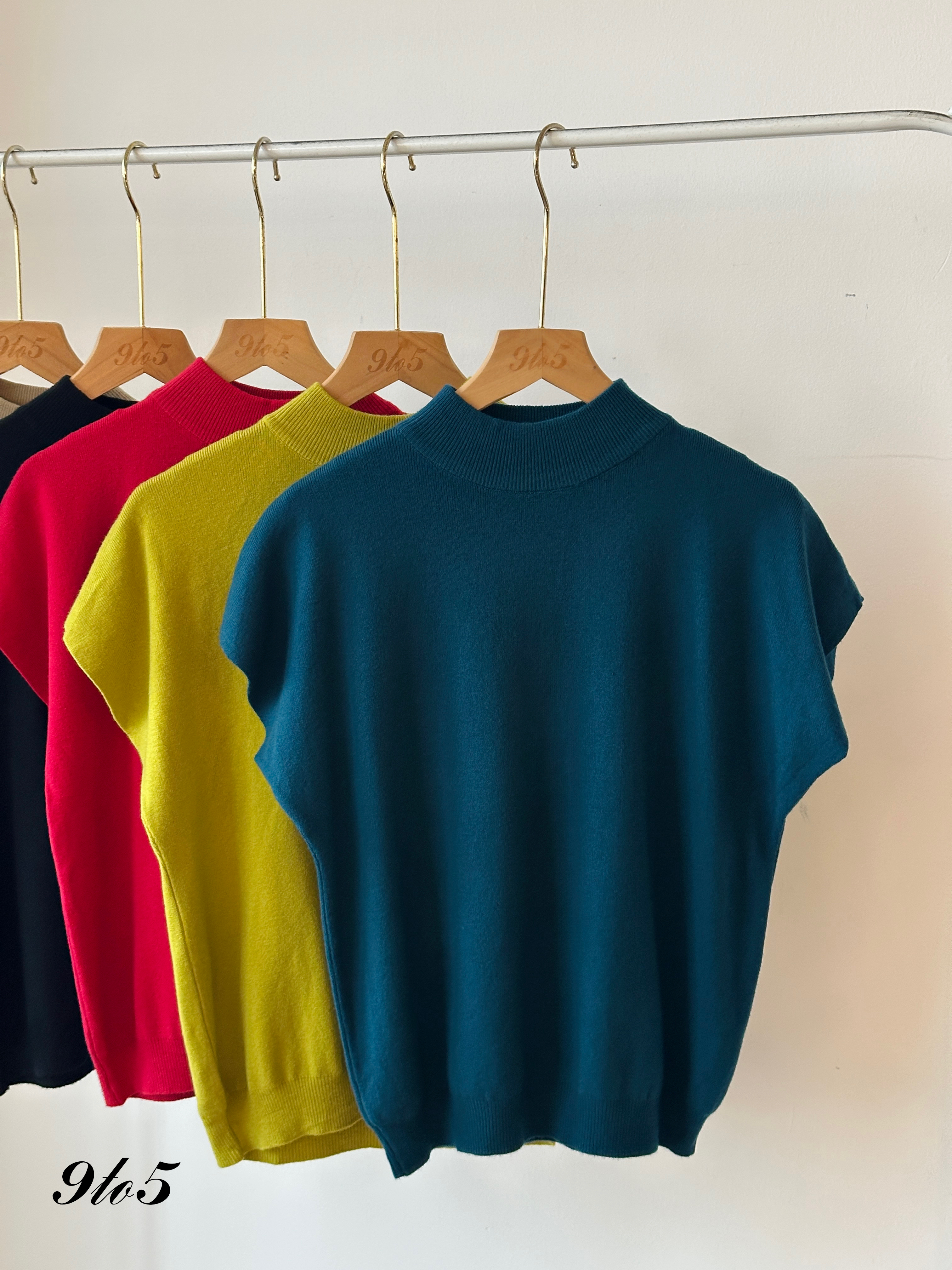 T3928 Cape Sleeve Knit Top - 5 Colors