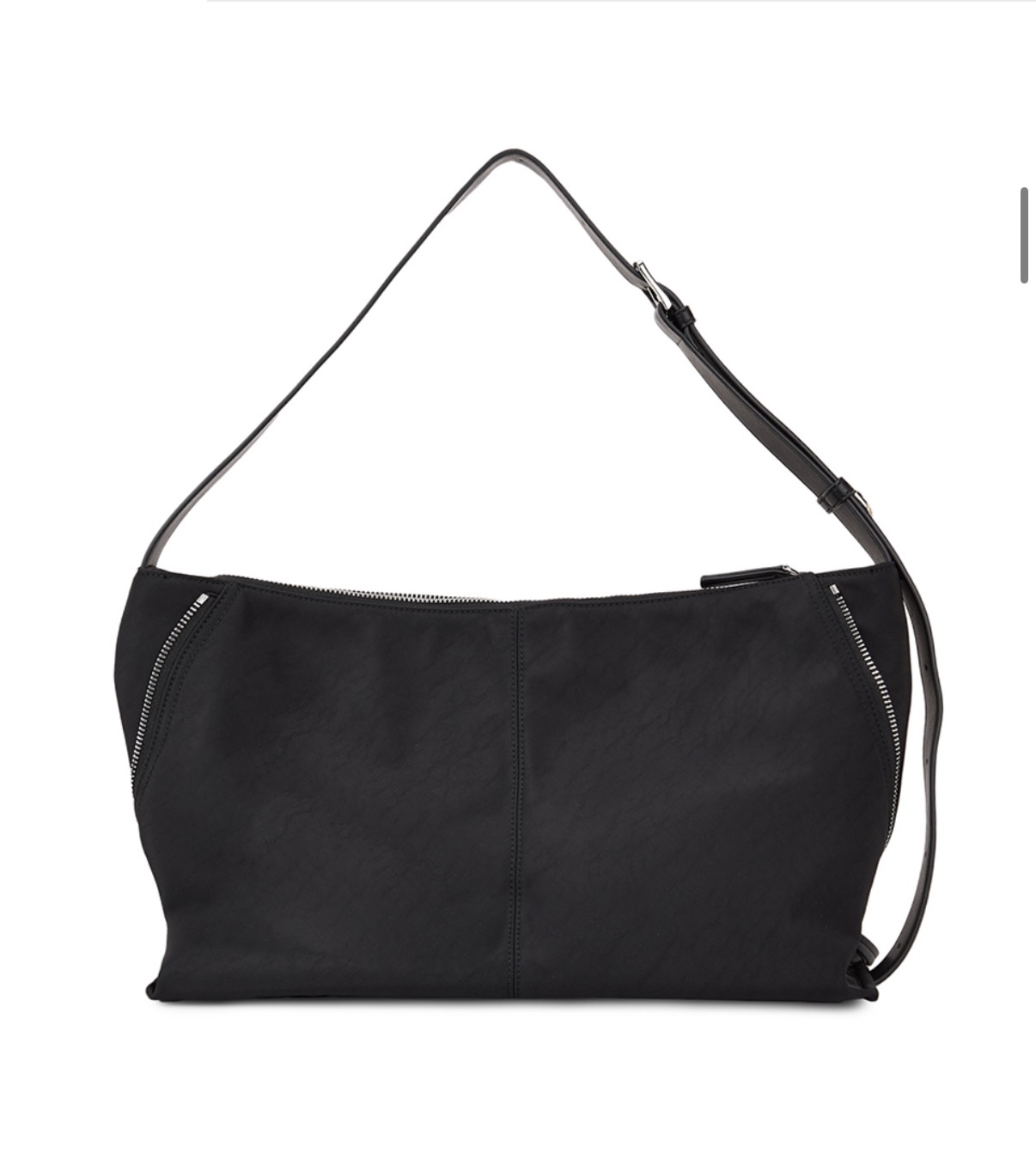 MATIN KIM 特價場 SIDE ZIPPER FABRIC SHOULDER BAG IN BLACK