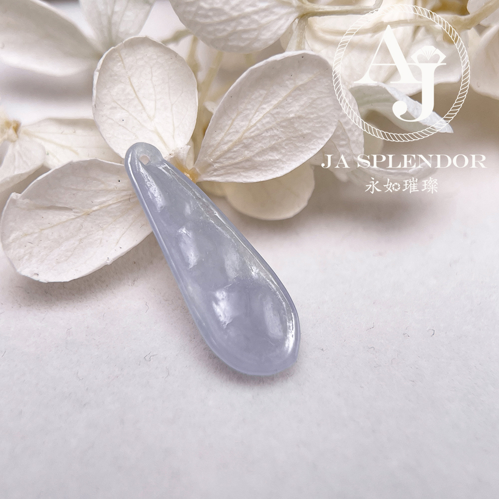 JN-1572 天然翡翠A玉 冰種紫藍四季平安福豆吊墜
