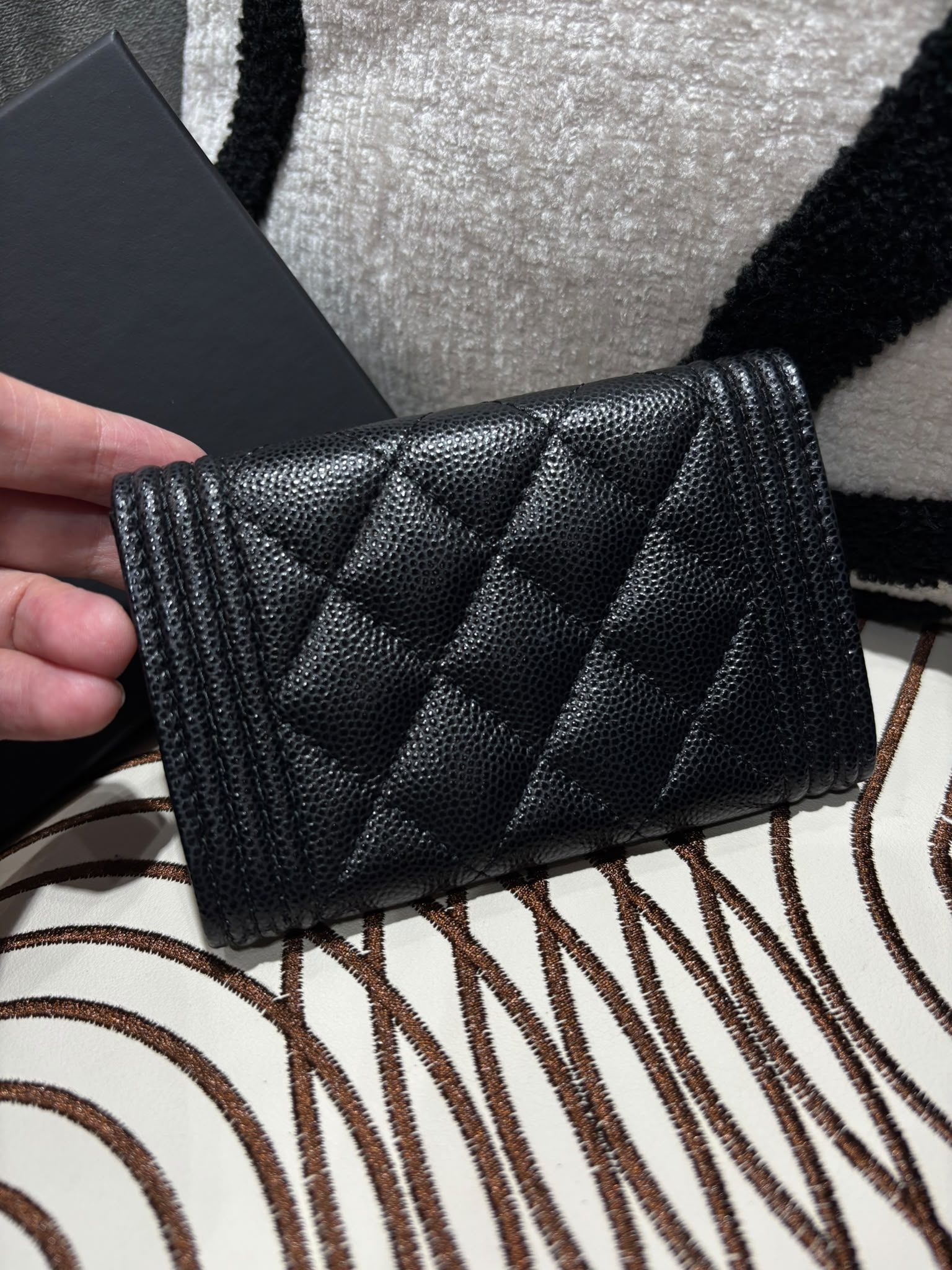 未使用品 Chanel boy card holder 黑色魚子醬牛皮復古金 unused  ✅chip, ✅dust bag ✅box 