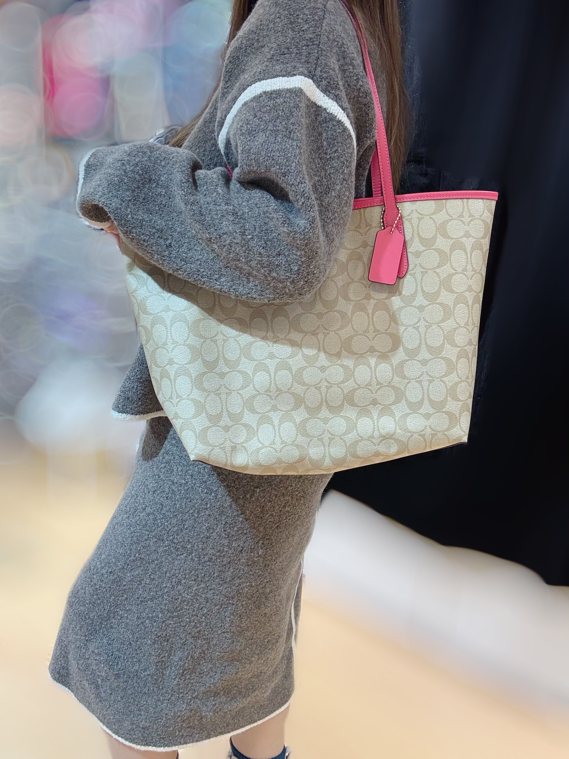 Coach City tote white/m/fuxia