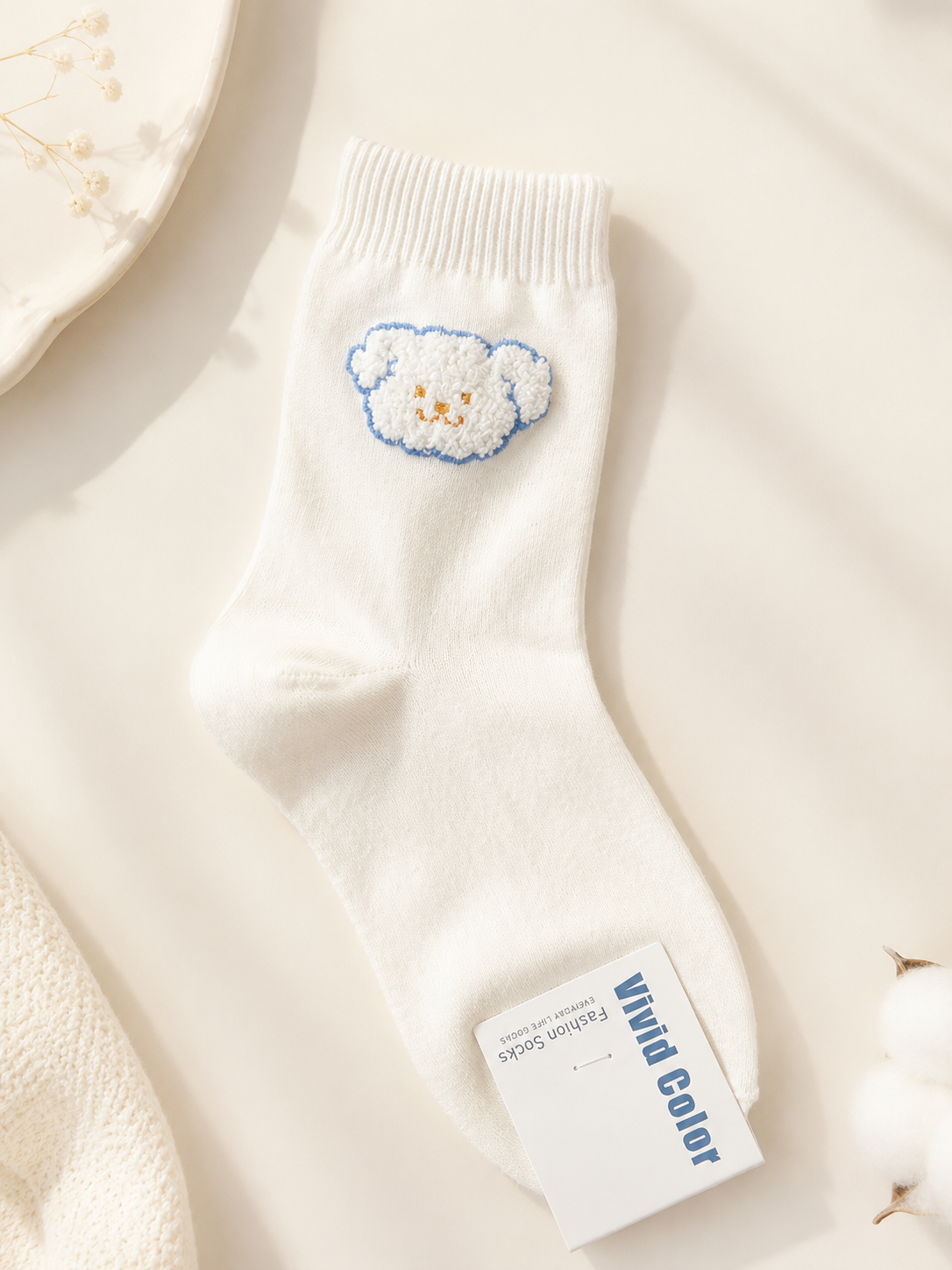 Korean Fluffy Poodle Mid Socks