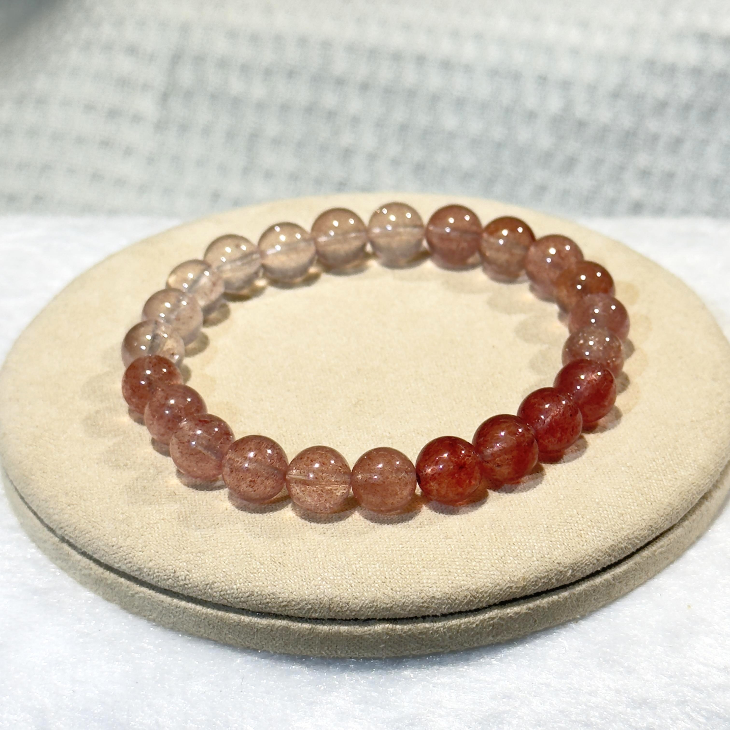 漸變草莓晶手串 #CA0019