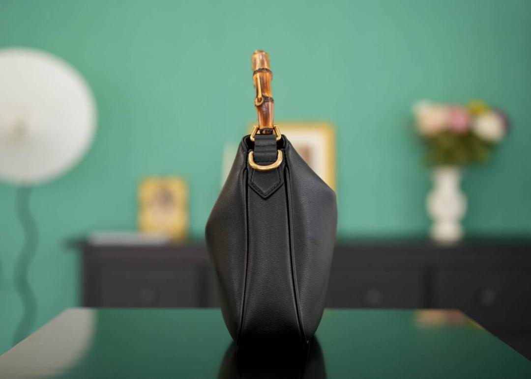 Gucci Bamboo 1947 Small Top Handle Bag - Black Leather