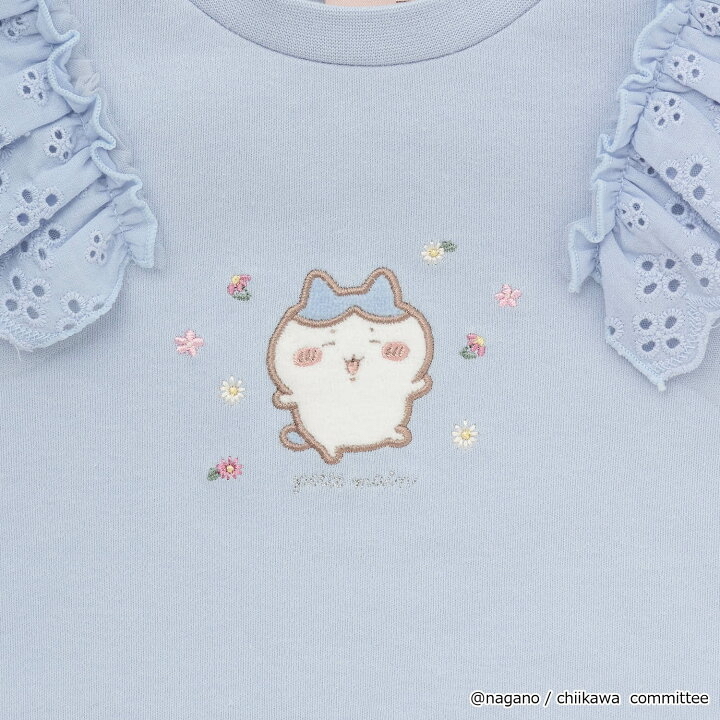 🇯🇵預訂 日本直送🇯🇵 Petit Main x Chiikawa系列三色人物刺繡貼花蕾絲花邊長袖上衣