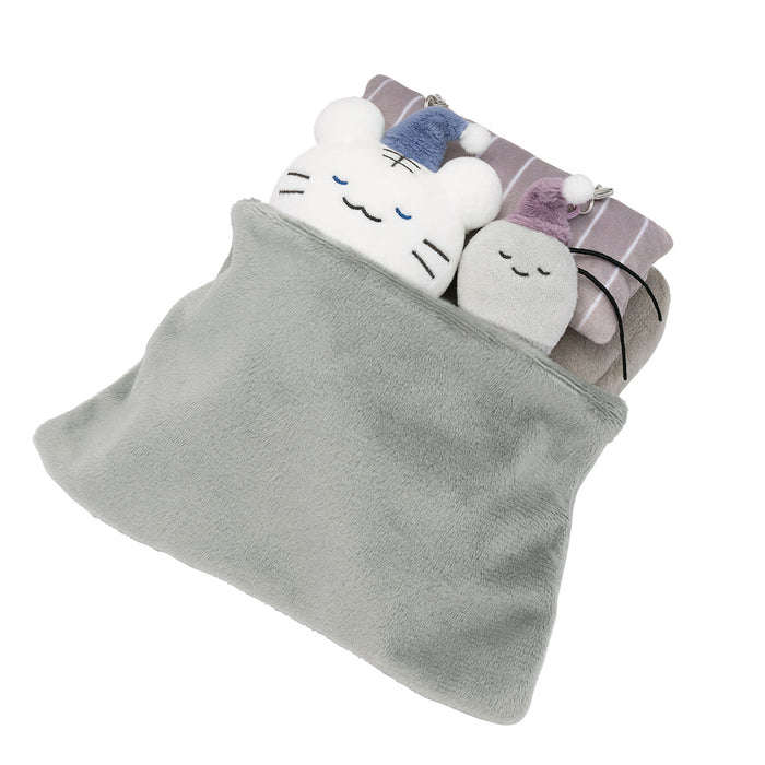 「預訂」小白虎與黑虎蝦埸景系列毛絨公仔掛飾（躺在睡床的白虎和虎蝦）