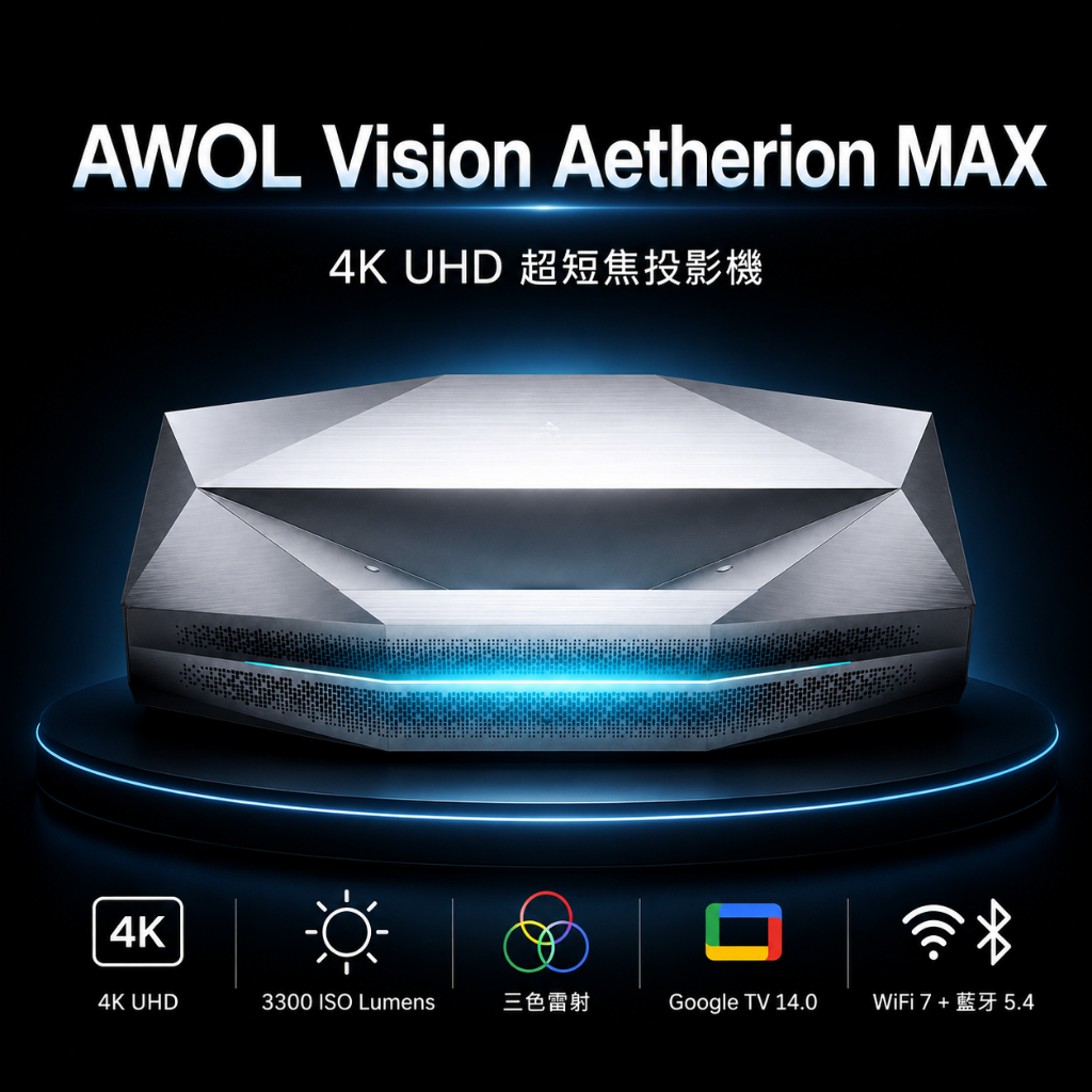 AWOL VISION Aetherion MAX 4K 旗艦超短焦投影機