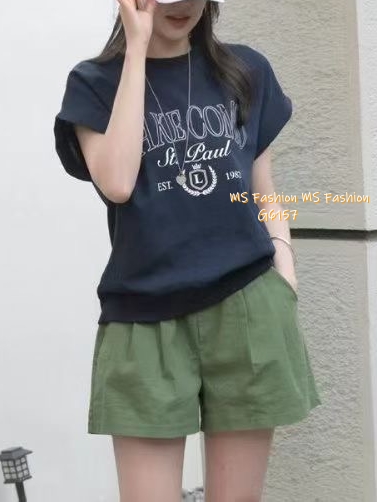 G6157 韓國🇰🇷靚靚字母摺袖top