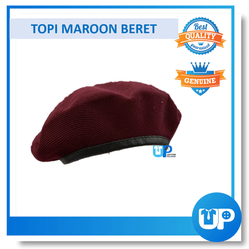 Beret Kosong Kadet Sekolah Kokurikulum Topi Sahaja Pengakap Bomba Kaspa BSMM KRS TKRS Hijau Oren Maroon Biru tua Hitam