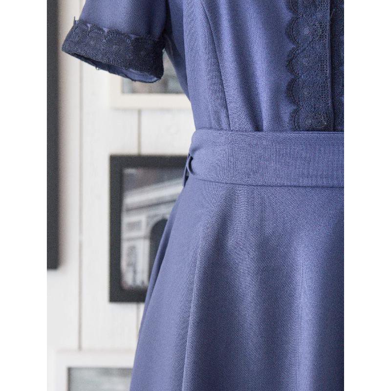 (SOLD OUT) Vintage Inspired Indigo Lace Dress (FM047)