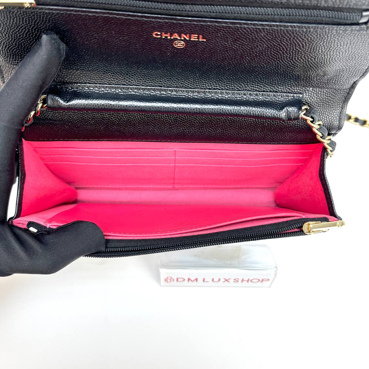 Chanel 23P Black Caviar WOC GHW (Microchip)