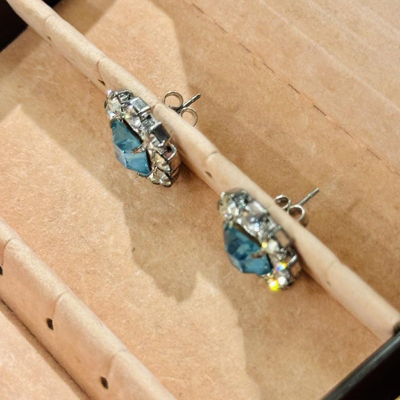 Blue Rhinestone Earrings (NZ015-12)