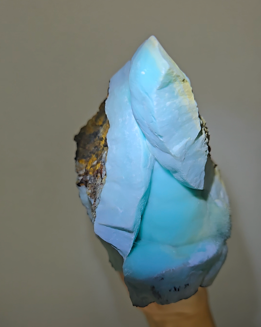Blue aragonite with botryoidal bubble formations - AR57