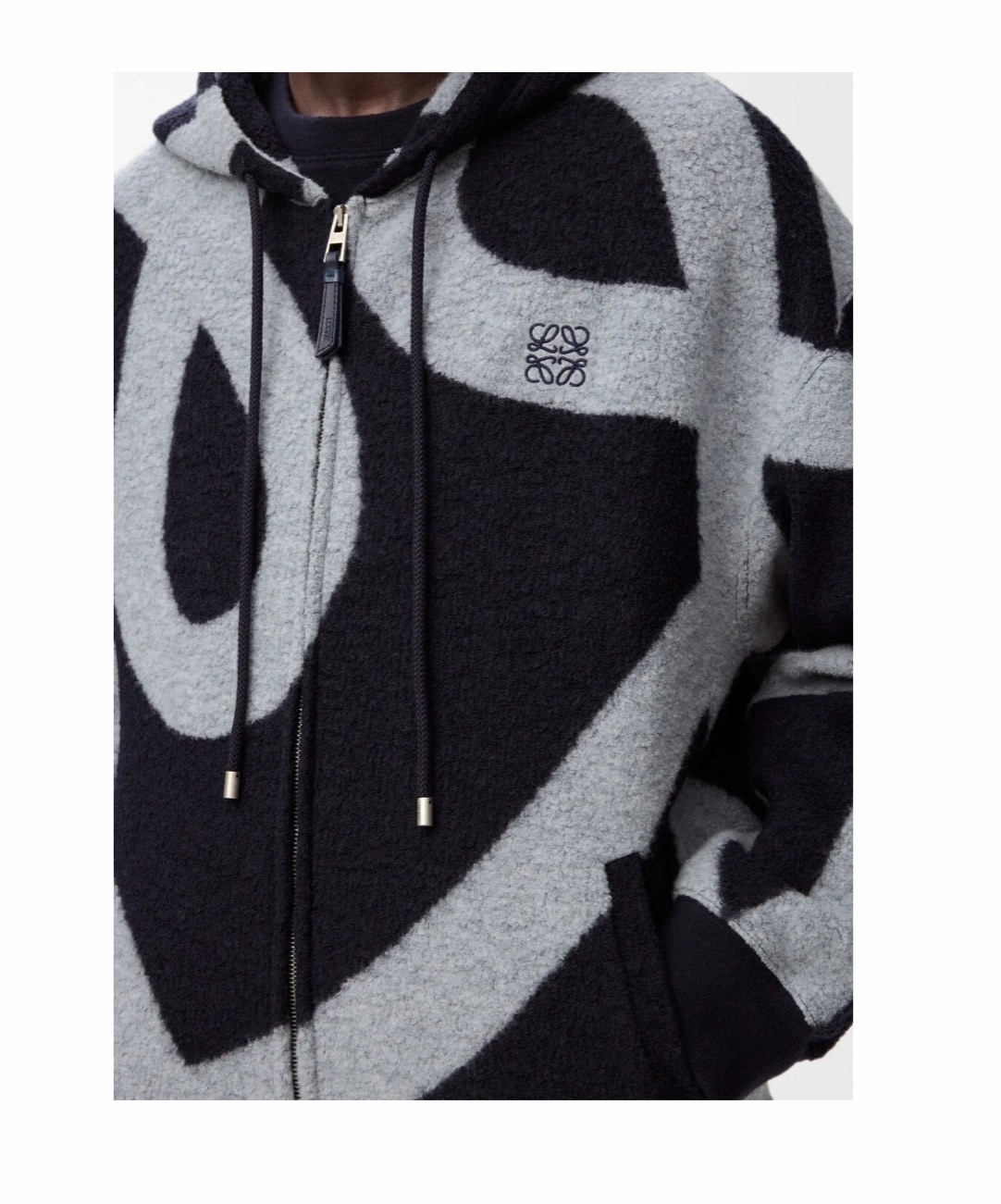 Loewe 男士 羊毛棉混纺拉链连帽衫4XL XS S M L XL XXL码