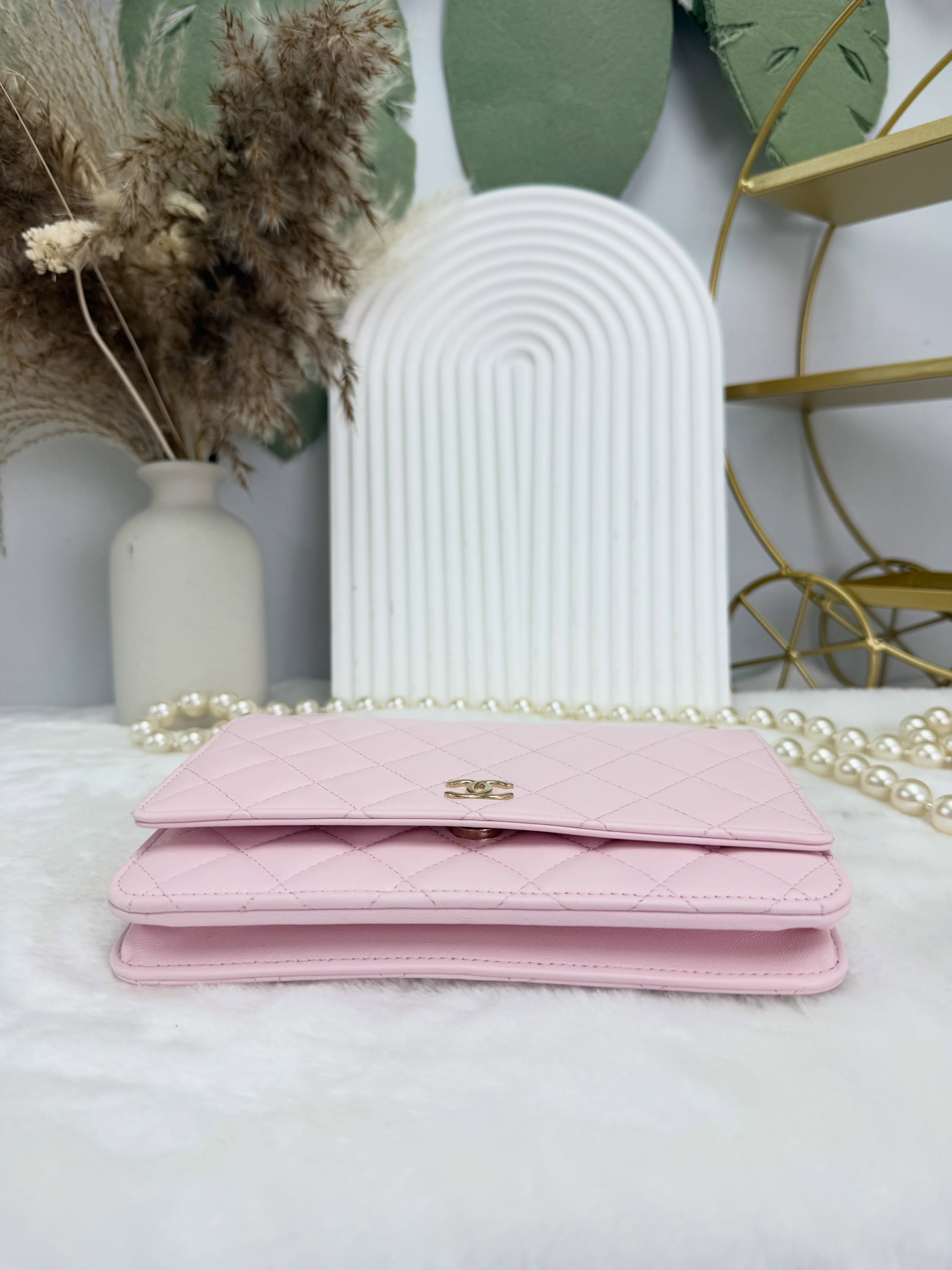 Chanel👜 PRE OWNED 🛍️櫻花粉紅珍珠珠鏈 woc💗  