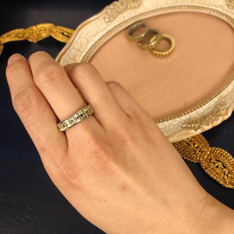 Vintage Light Gold Washed Style Extension Watch-Band Style Ring(MT480)
