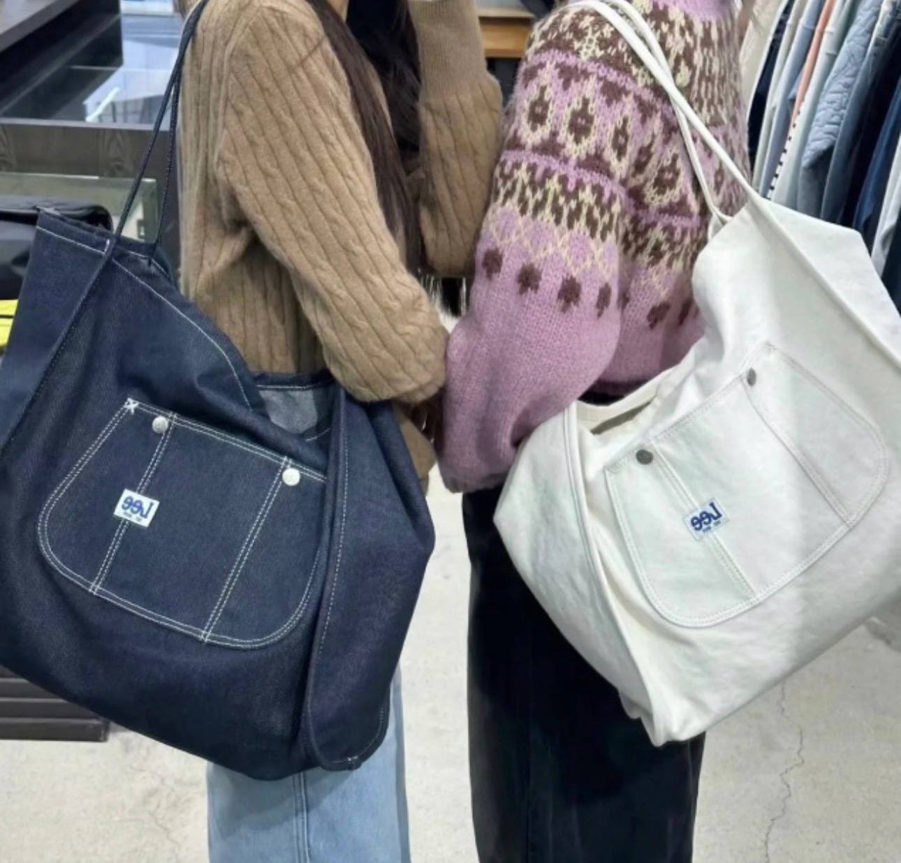 🇰🇷Lee 牛仔帆布单肩包✨