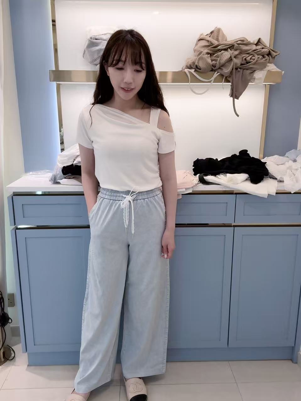 超級正嘅牛仔布褲超輕鬆，舒服S-XL都完全可以着到杏/藍/紫$259
