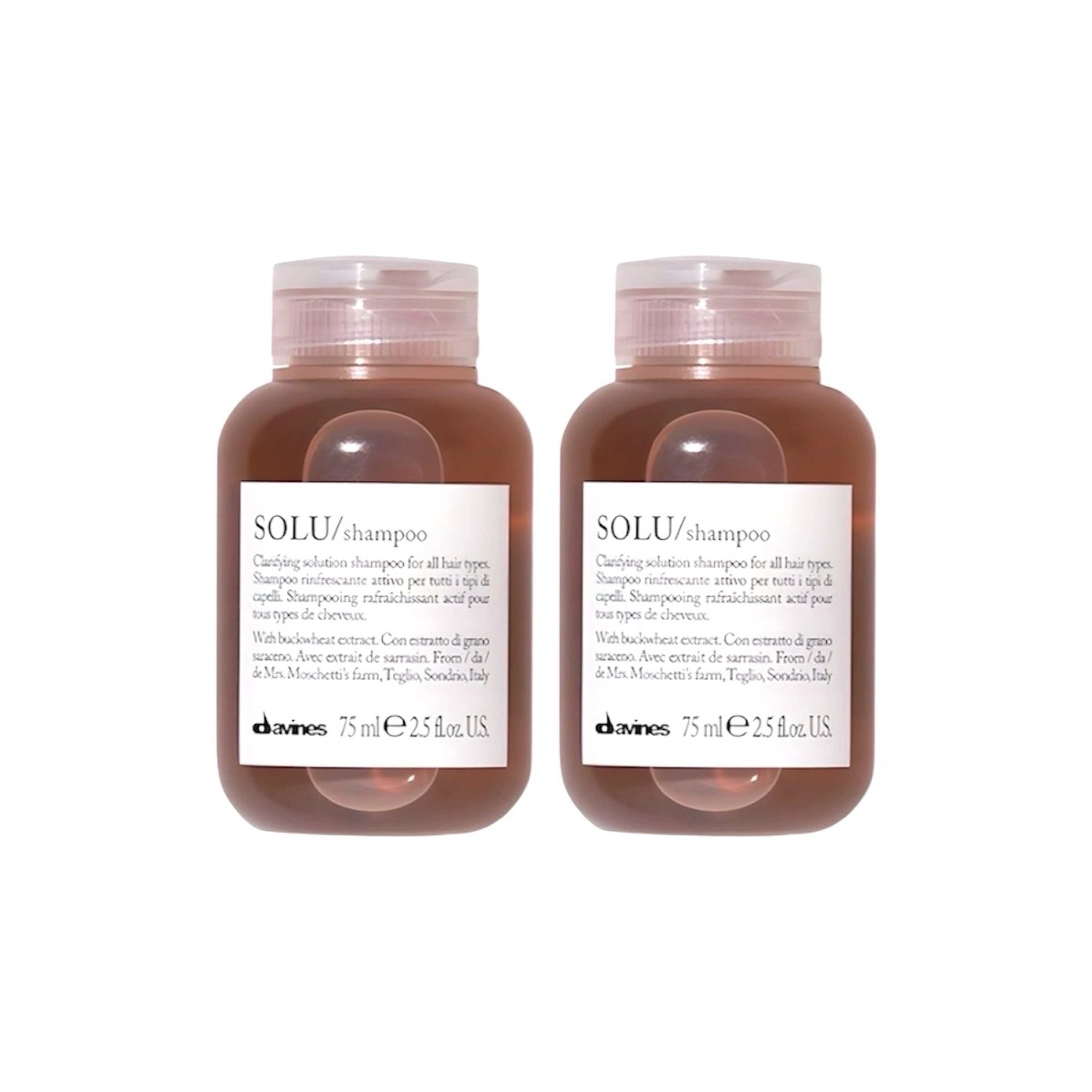 Davines SOLU Shampoo 潔淨洗髮露兩支裝 75ml+75ml 