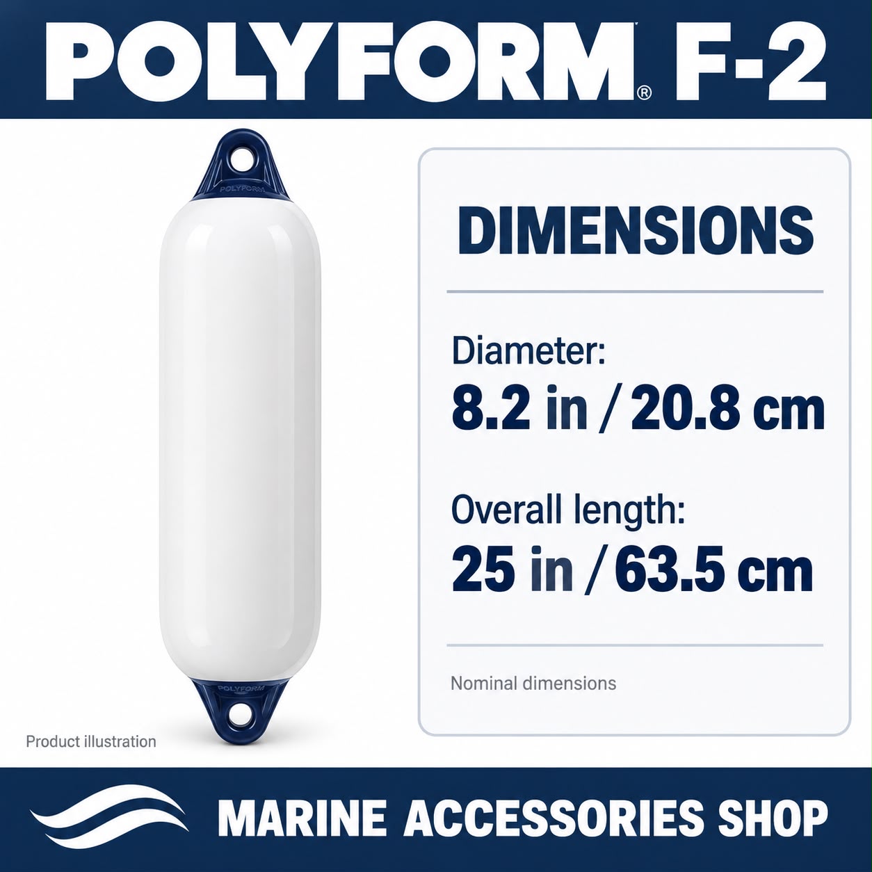 Polyform USA Fender F2 8.2” x 25”