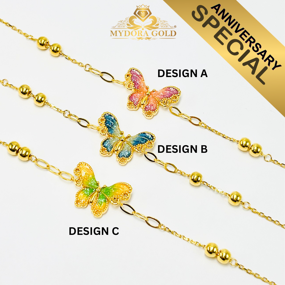 Anniversary Special: MYDORA Rantai Tangan Butterfly Series l EMAS 916/22K