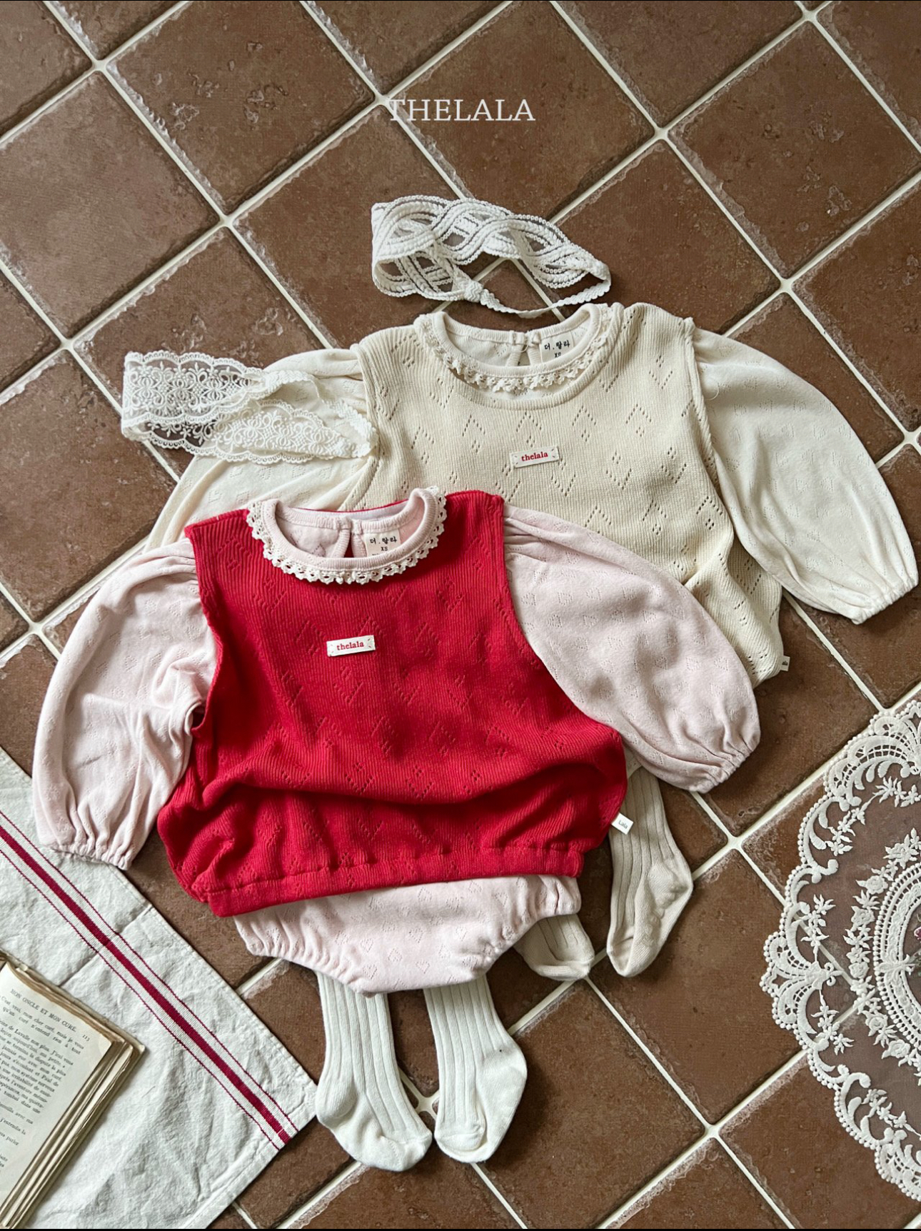 🌸預訂 韓國直送🌸🇰🇷THELALA兩色標籤通花背心胸衣