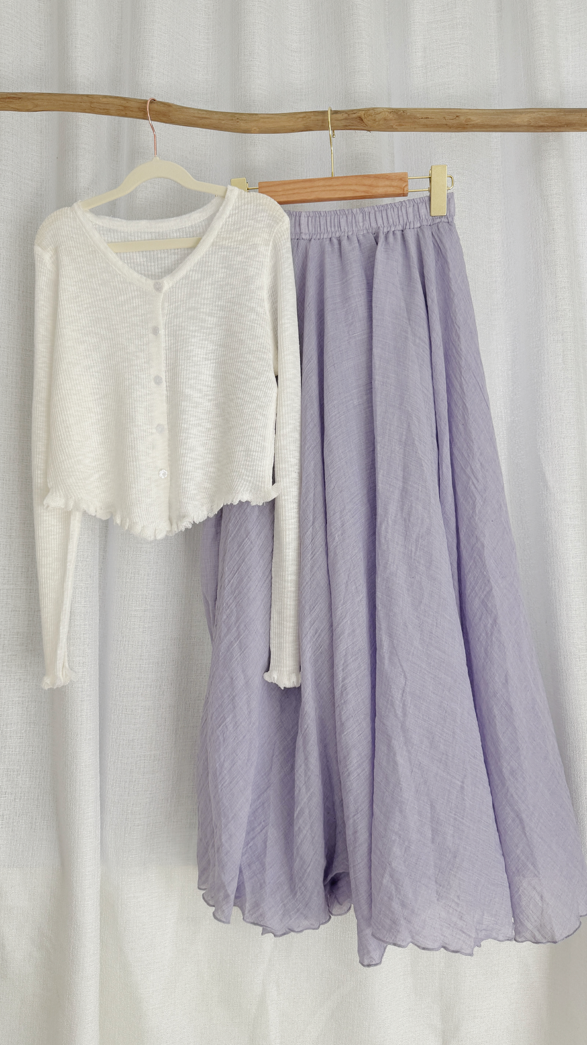 简约气质薄款棉麻半裙