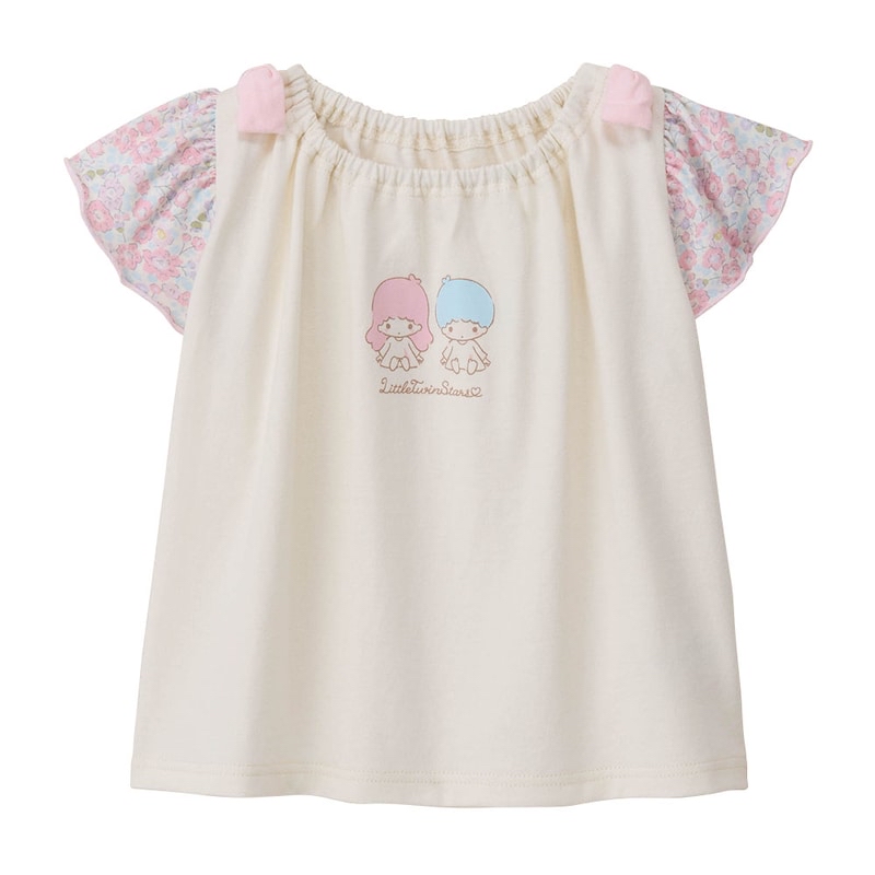 🇯🇵預訂 日本直送🇯🇵Sanrio兩色人物印花碎花格紋花邊蝴蝶結短袖上衣