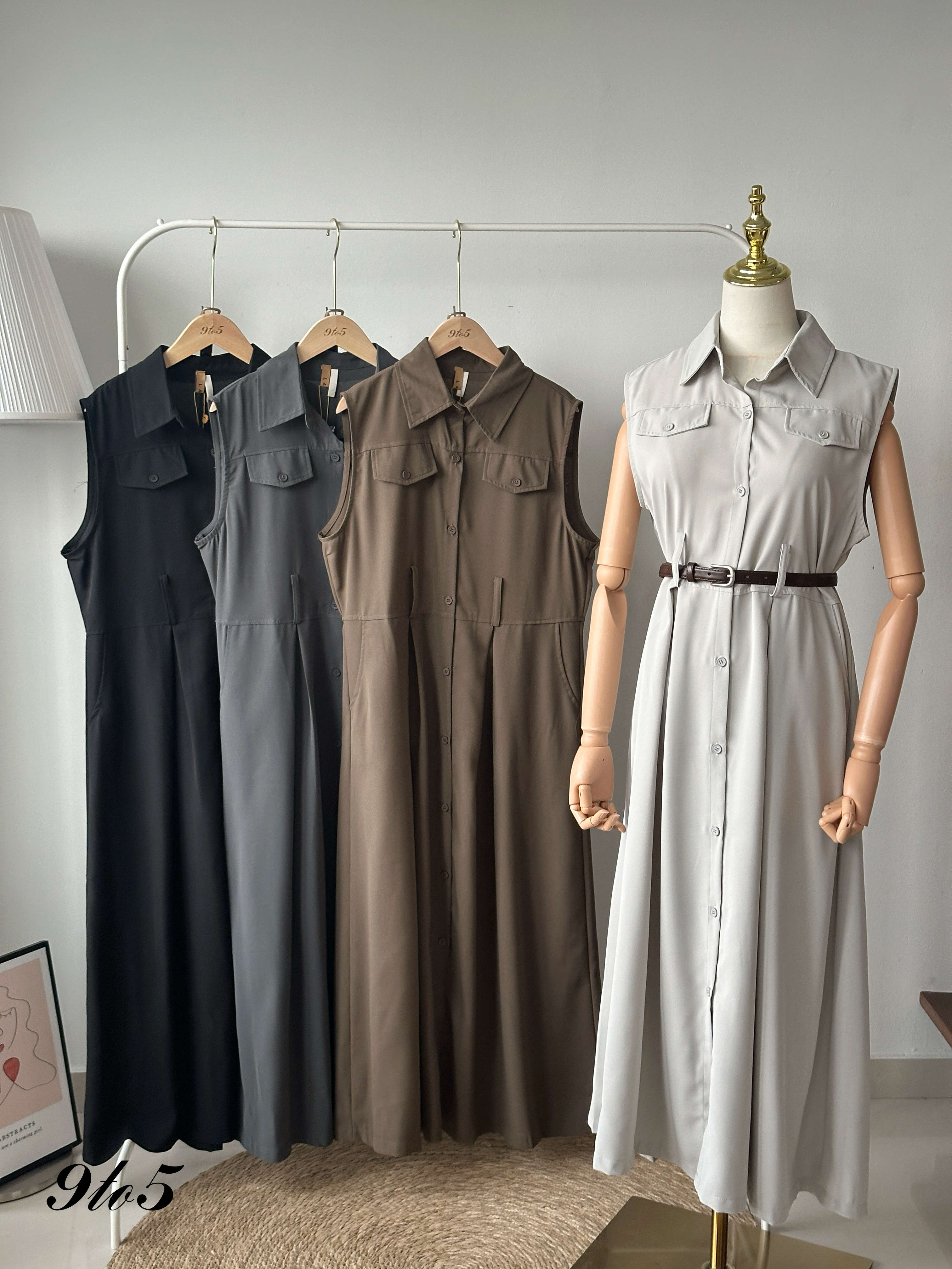 D2353 Sleeveless Long Dress - 4 Colors 