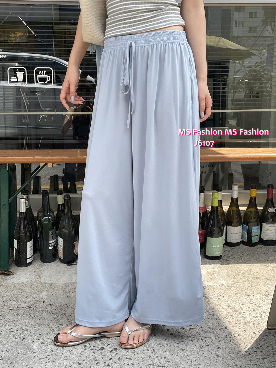 J6107 靚色通爽闊褲