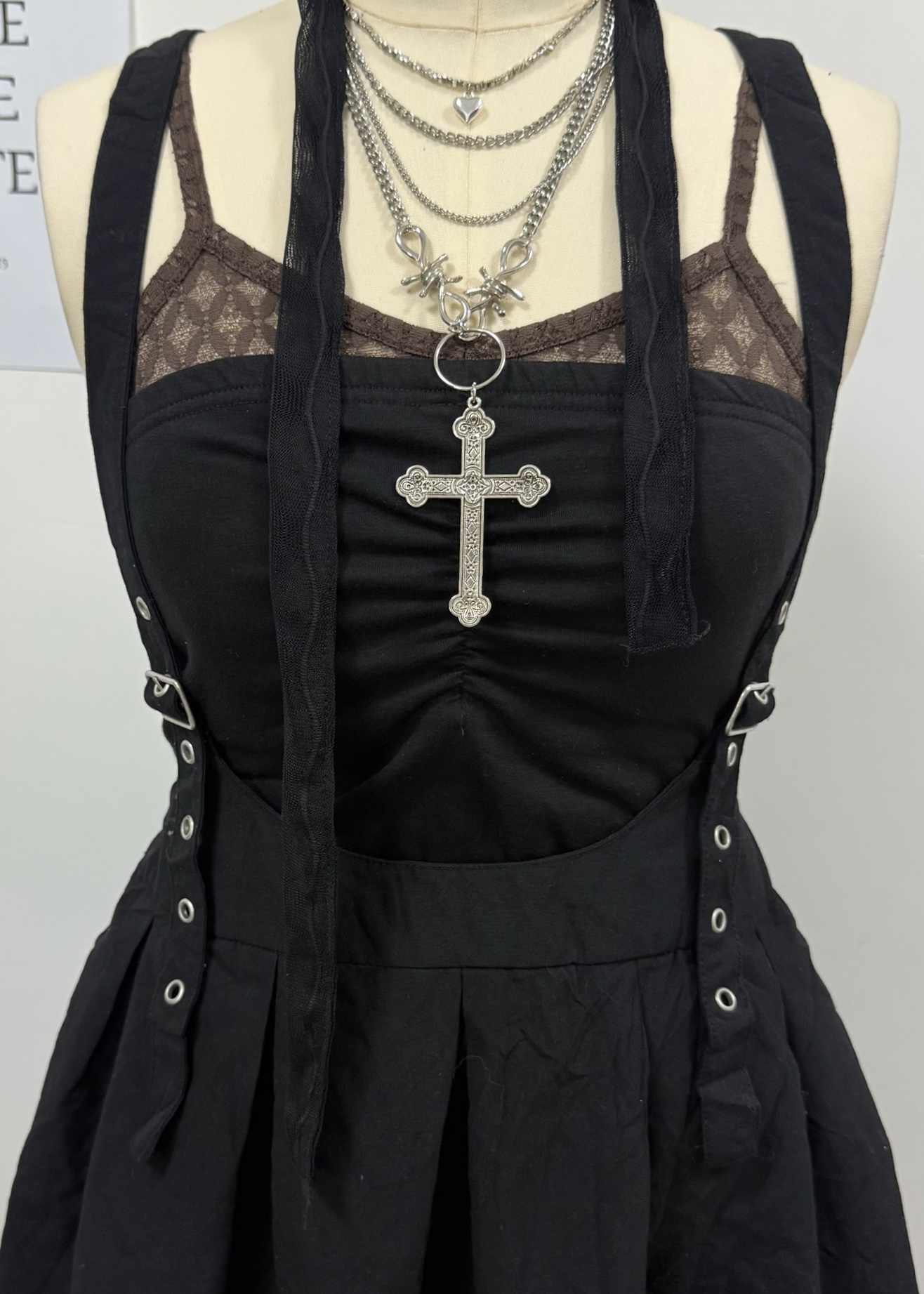 Gothic Straps Bubble Aline Skirt