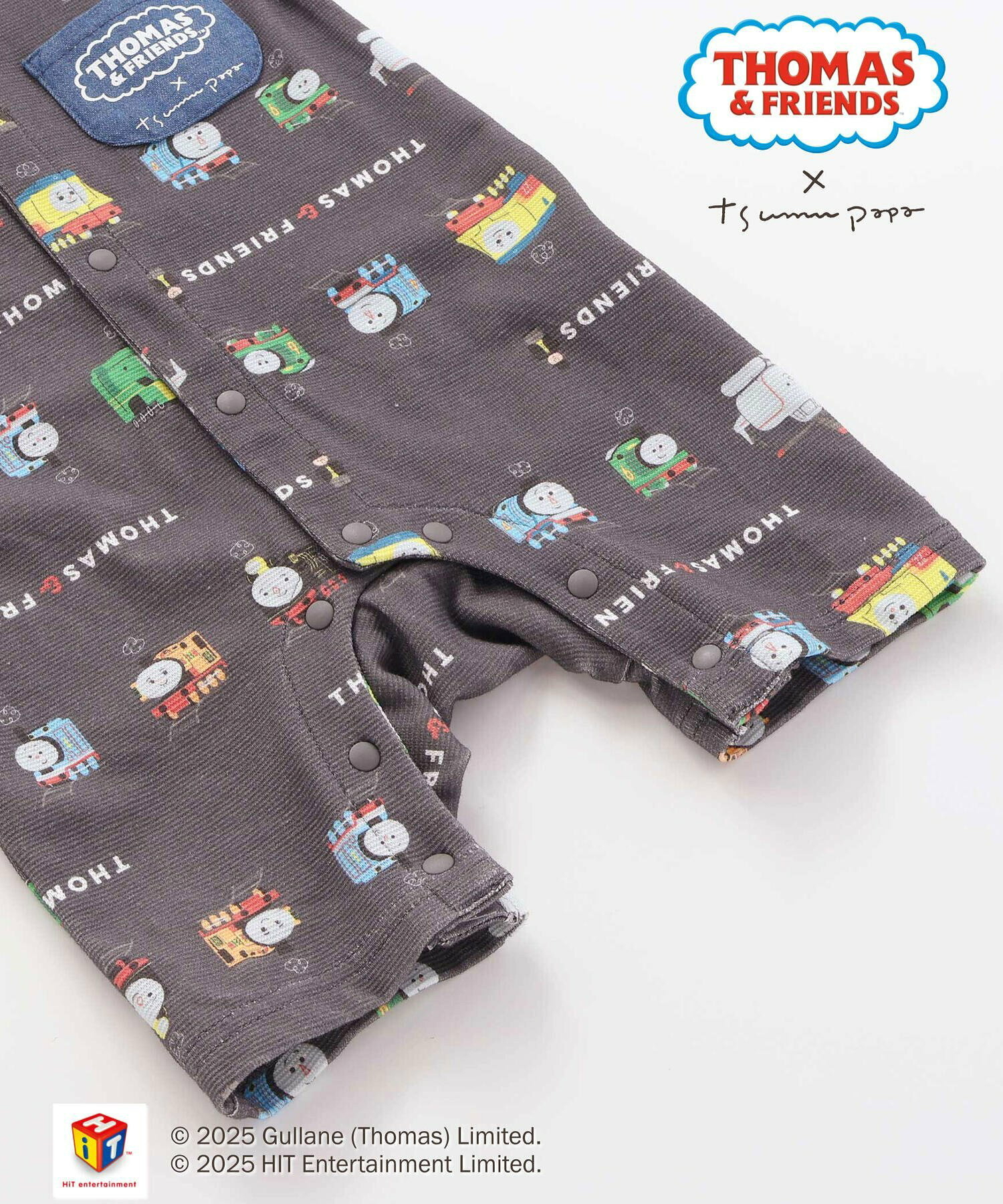 🇯🇵預訂 日本直送🇯🇵Slap Slip Baby x Thomas系列兩色小火車滿印口袋短袖連身服