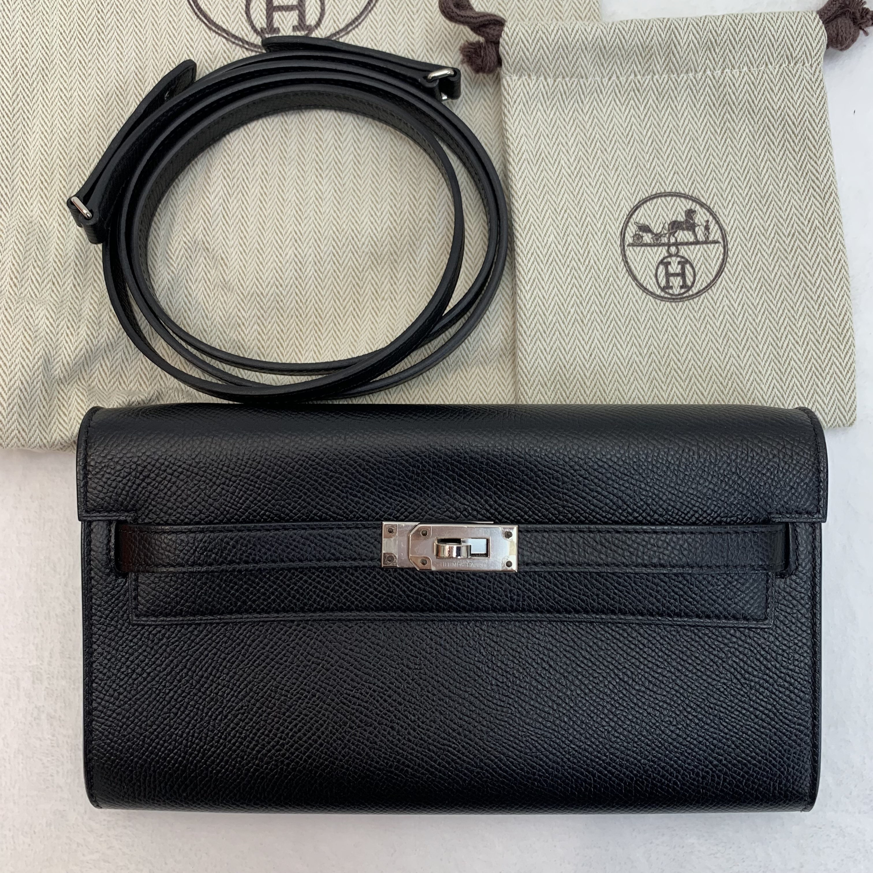熱門配色Hermes Kelly to go 黑色銀扣 epsom皮