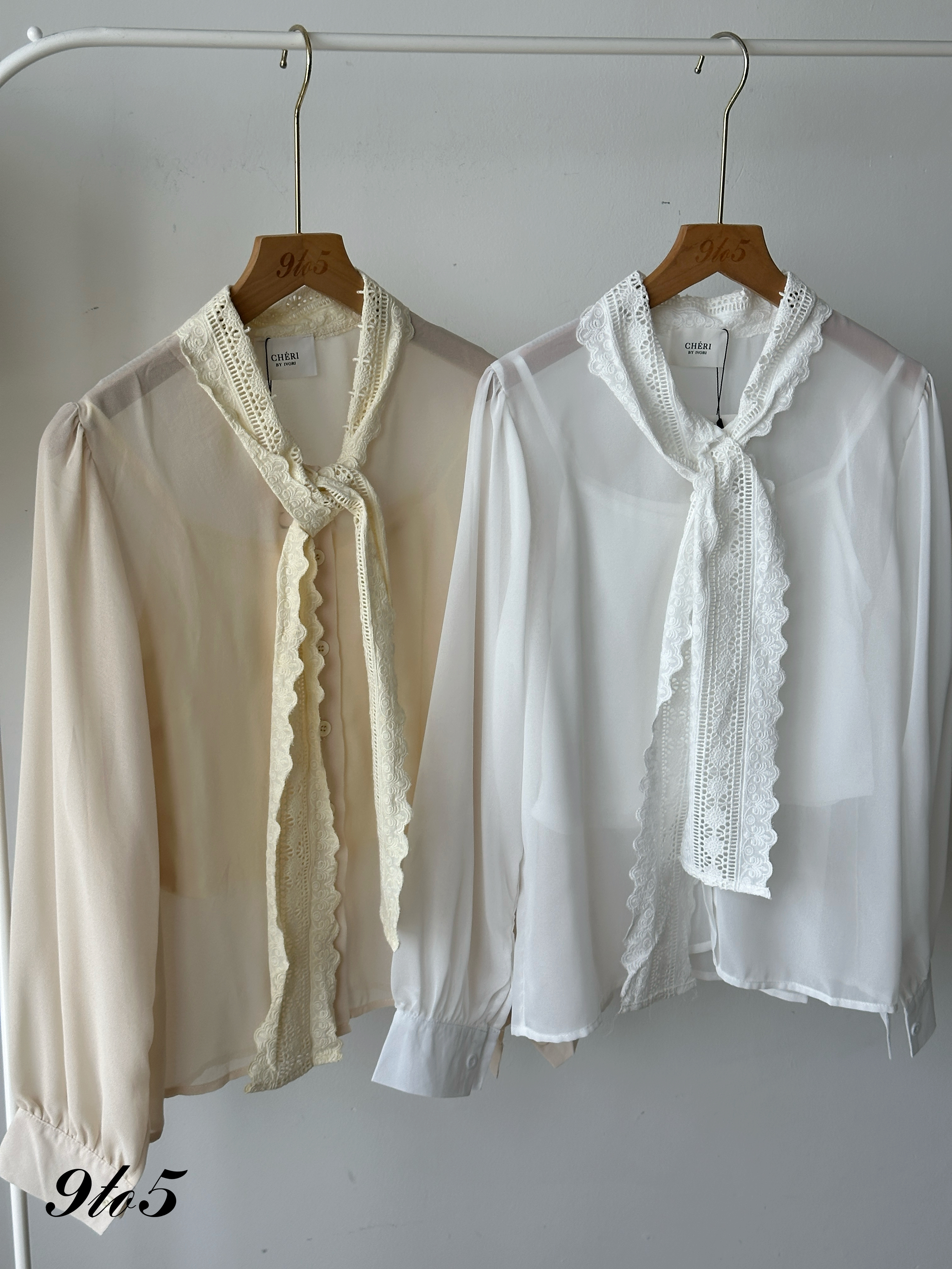T4232 Lace Collar Shirt - 4 Colors 