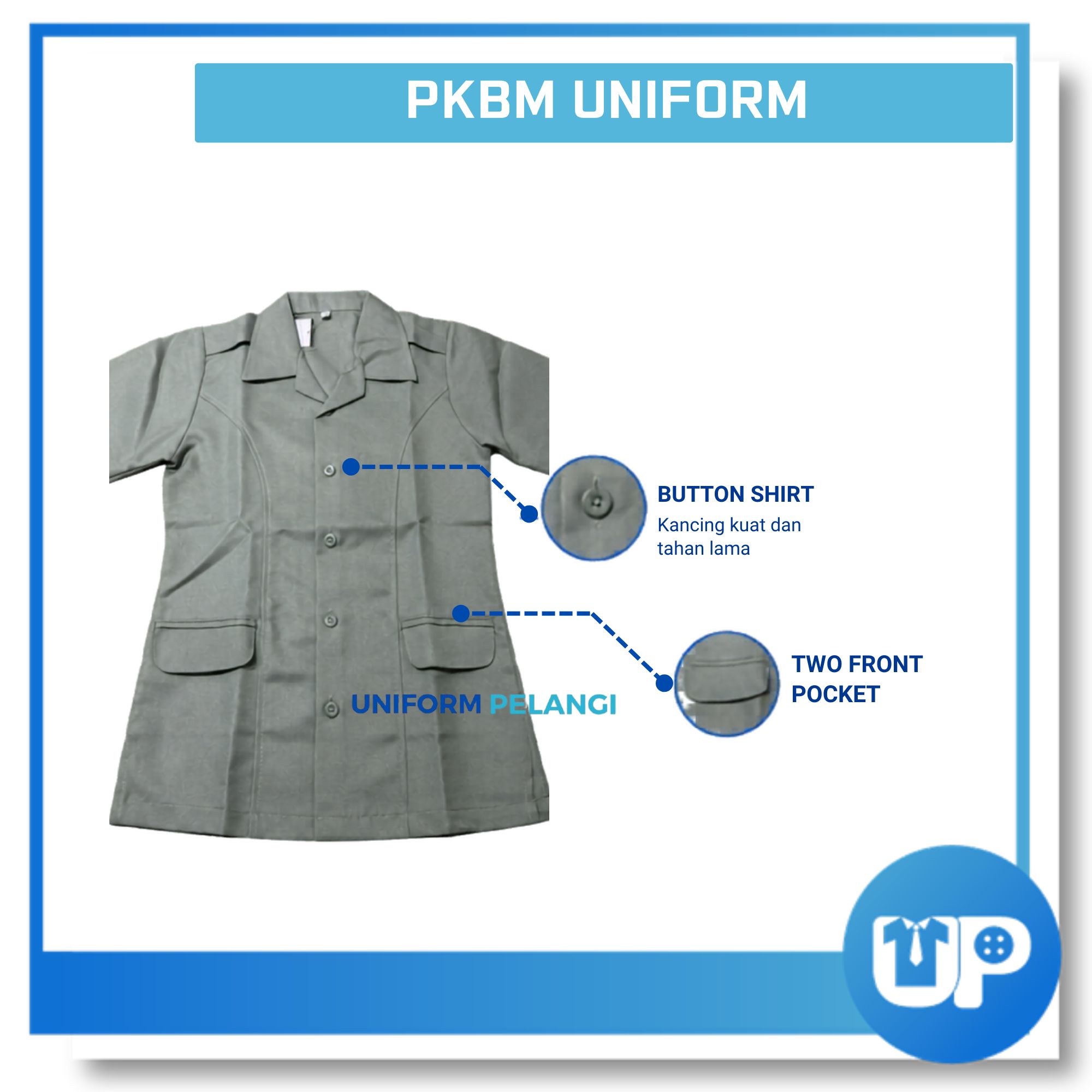 Uniform Kadet Bersatu PKBM Lengan Panjang Kemeja Pakaian Seragam Uniform Kokurikulum