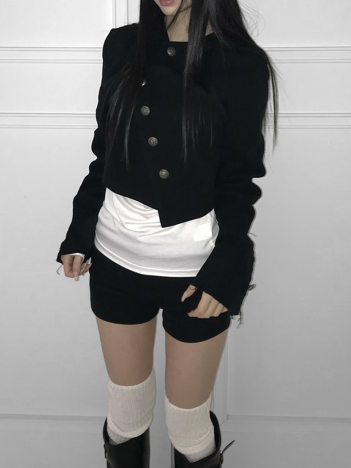 Knit Foldover Waist Mini Shorts