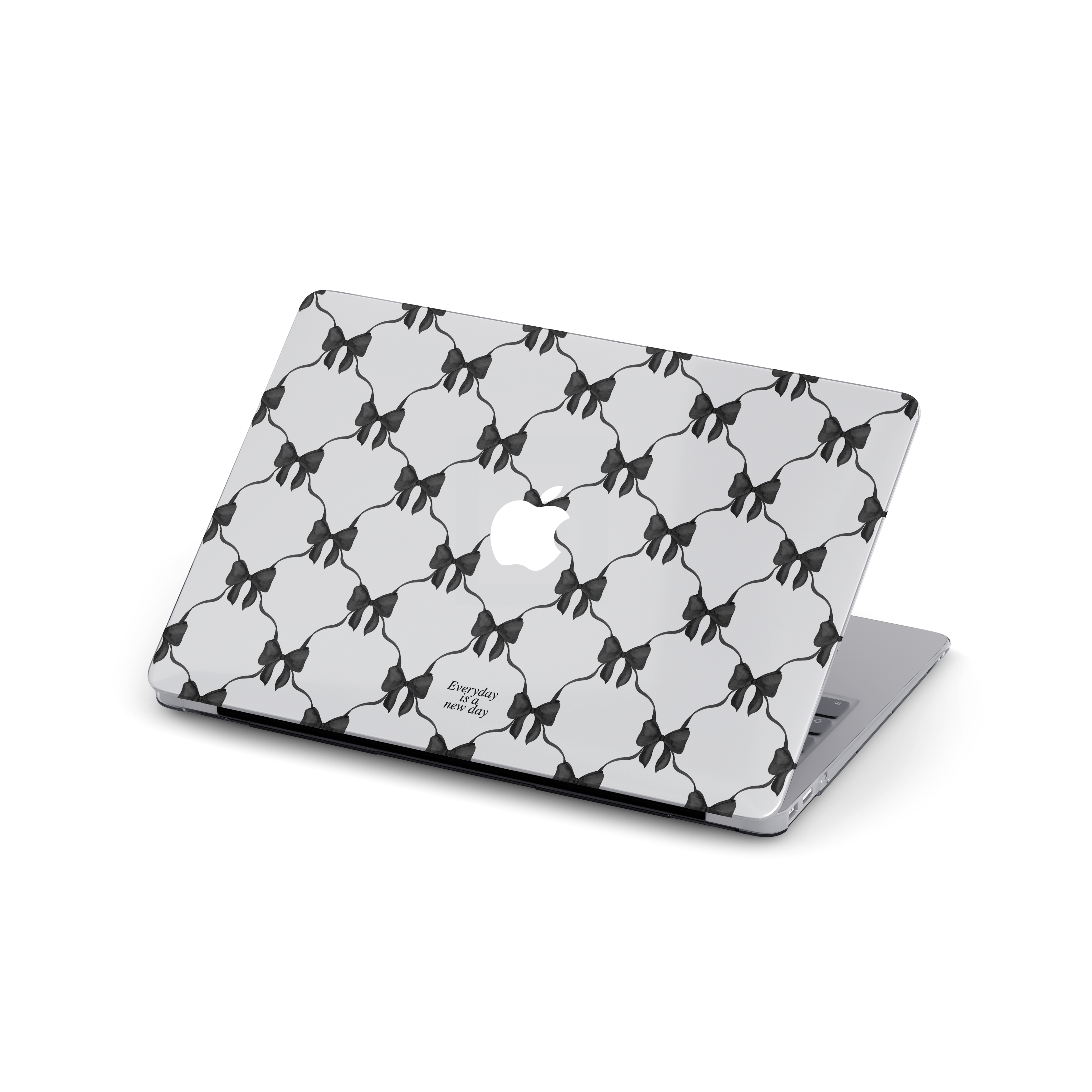 【Darling Dusk Ribbon Bows #BLACK】Transparent MacBook Protective Case