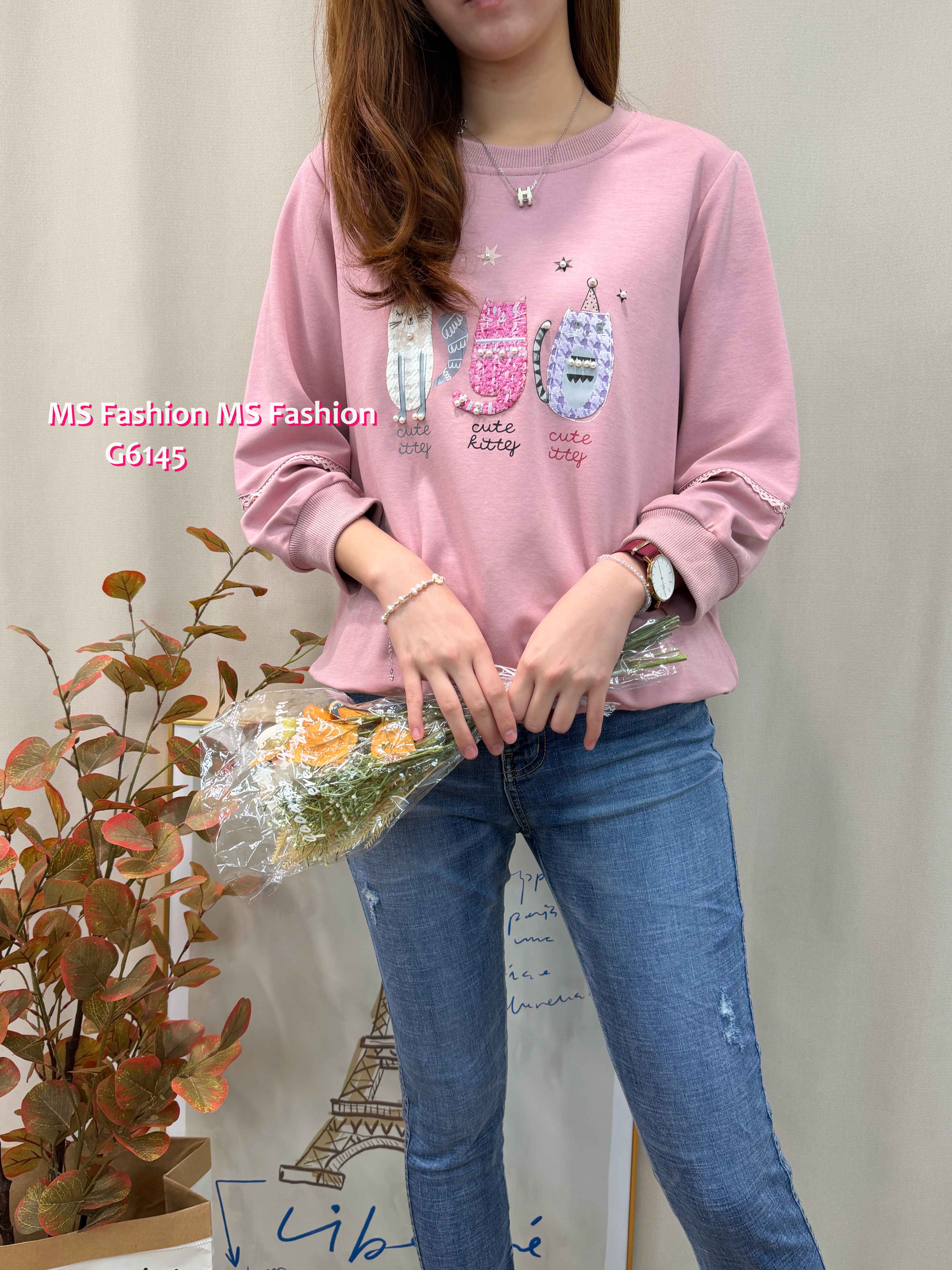 G6145 韓國🇰🇷可愛貓咪top