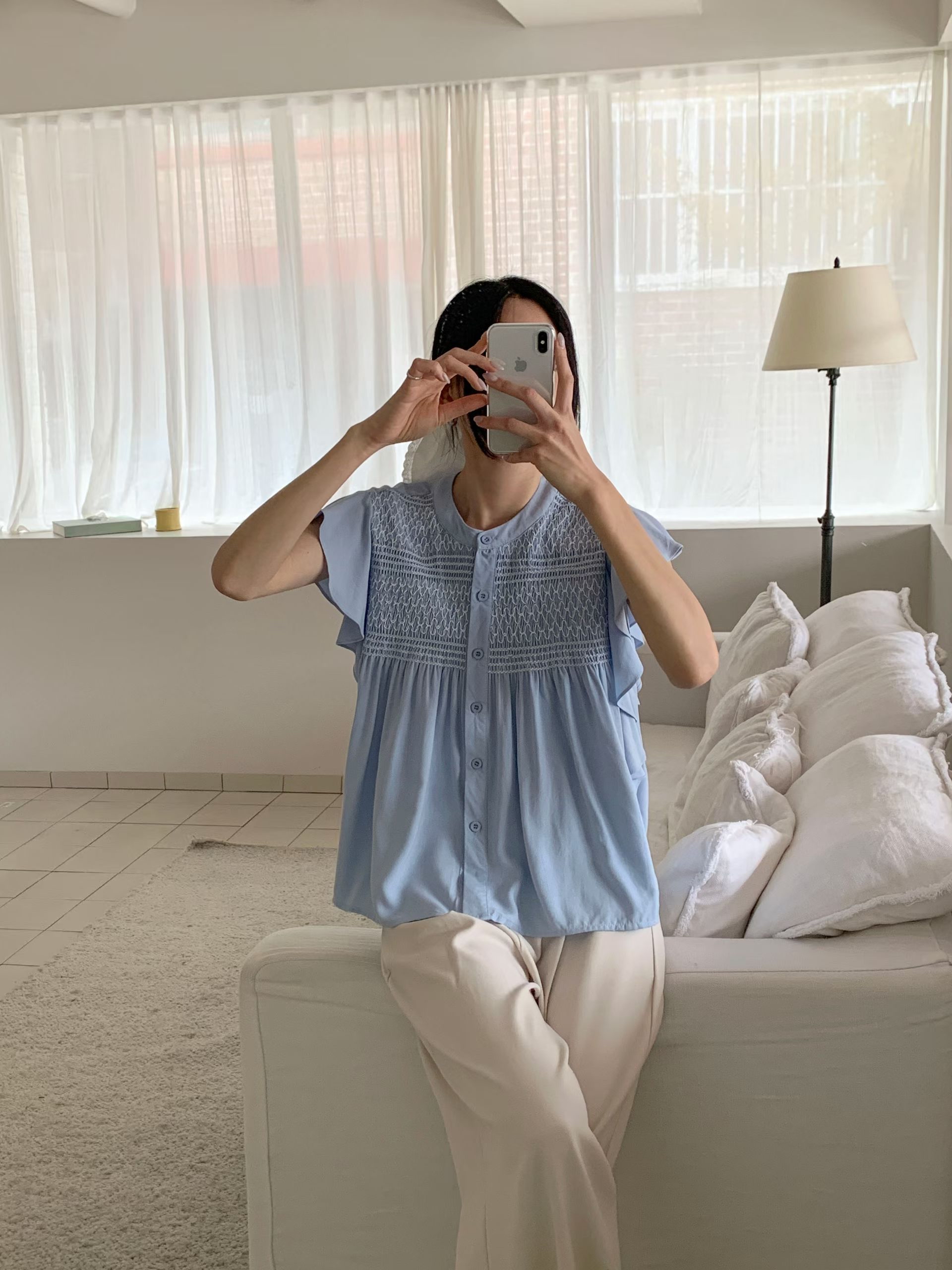 CT20 波希米亞風荷葉袖Top 