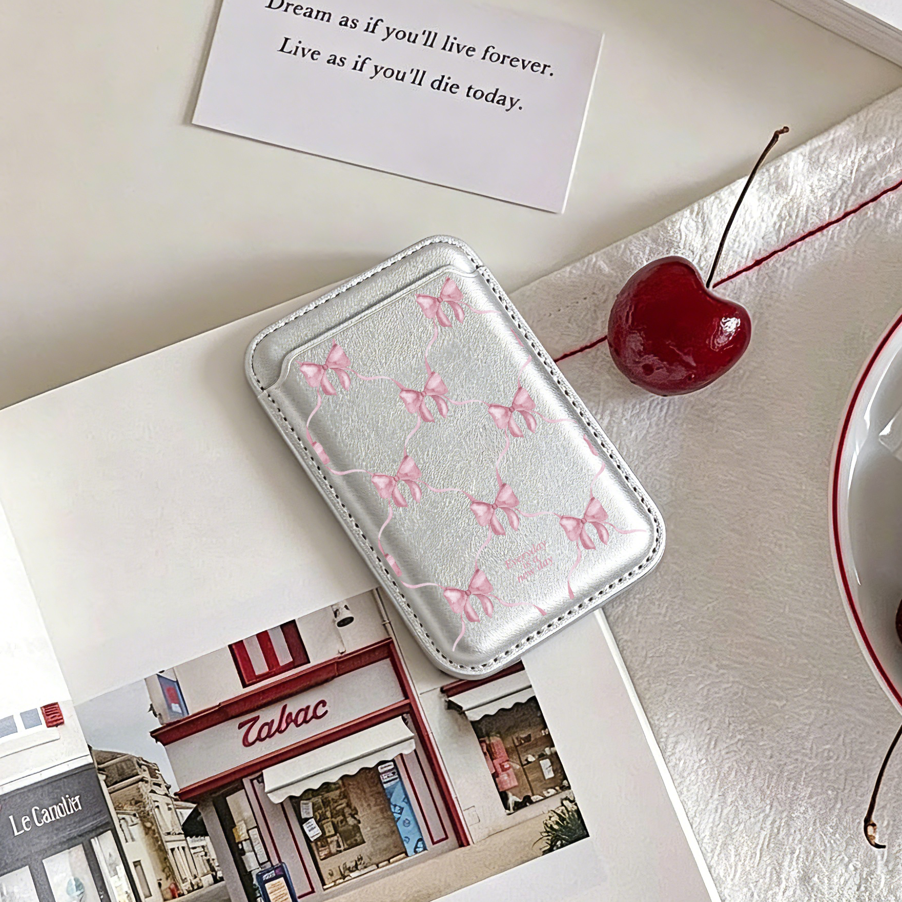 MagSafe磁吸手機卡套【Darling Dusk Bows #PINK】