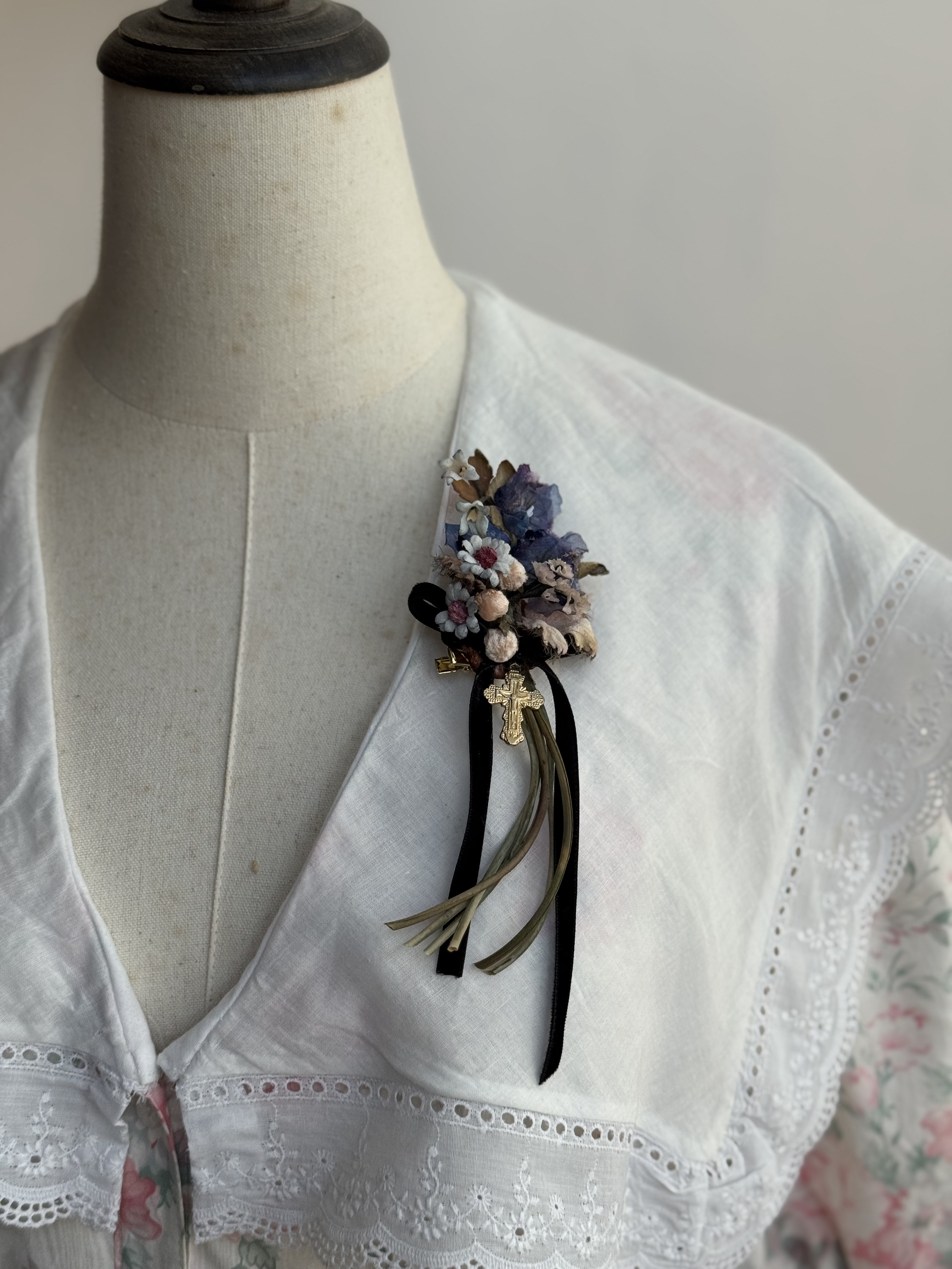 Miss Summer三色堇胸針+髪夾