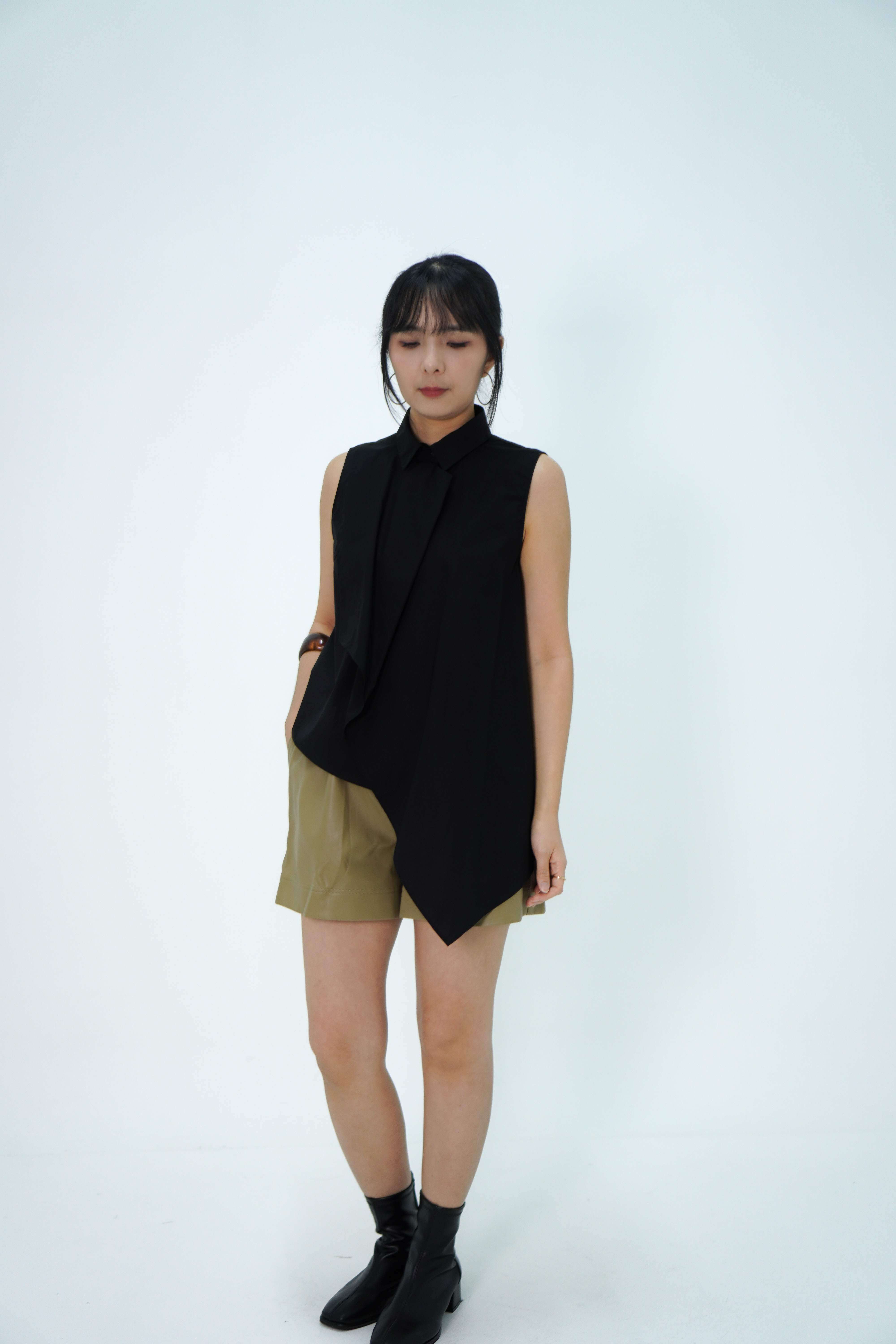 【设计师款】立领不规则衬衣